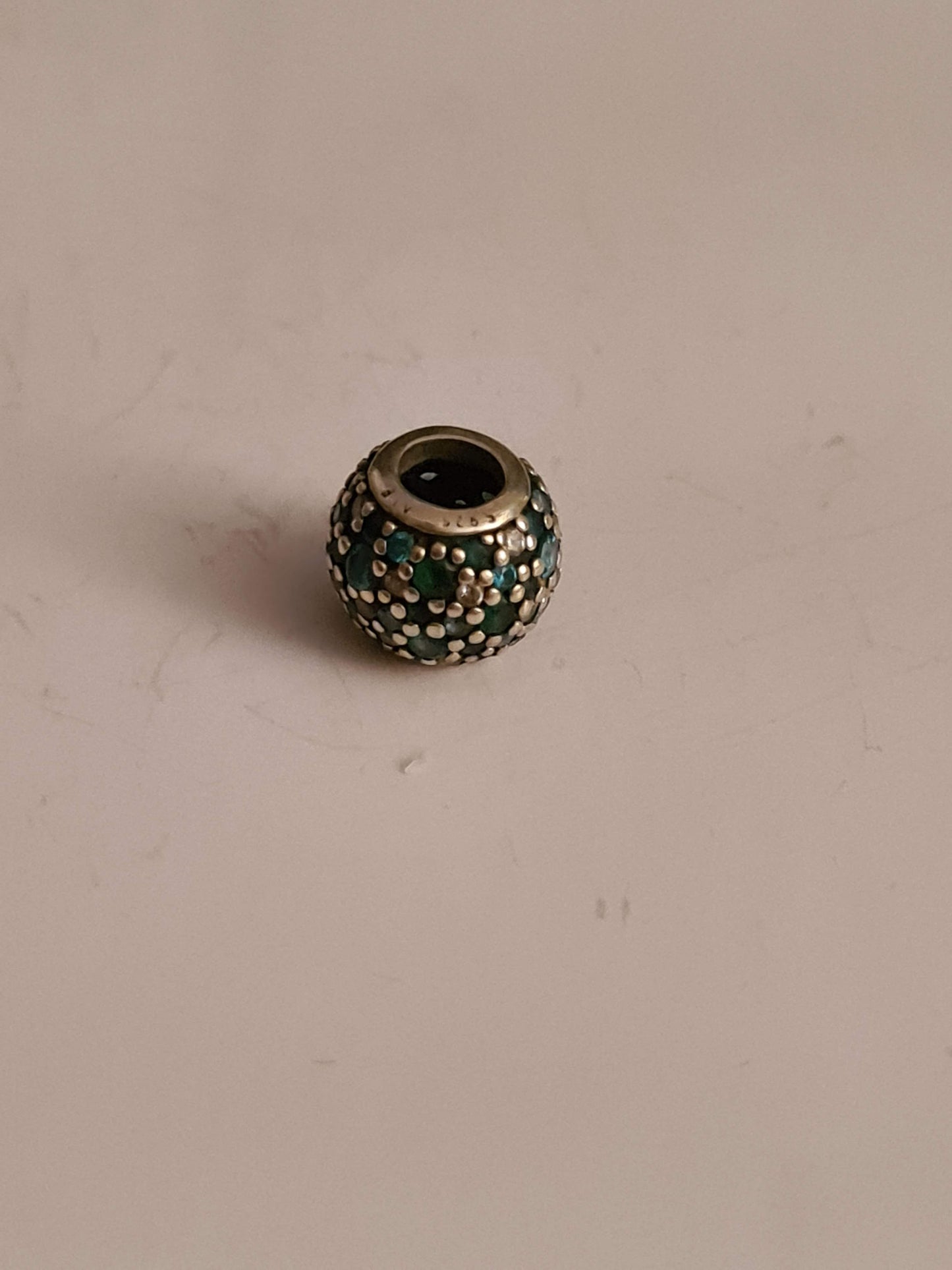 Genuine Pandora Blue and Green Pave Ball Ocean Colours Charm