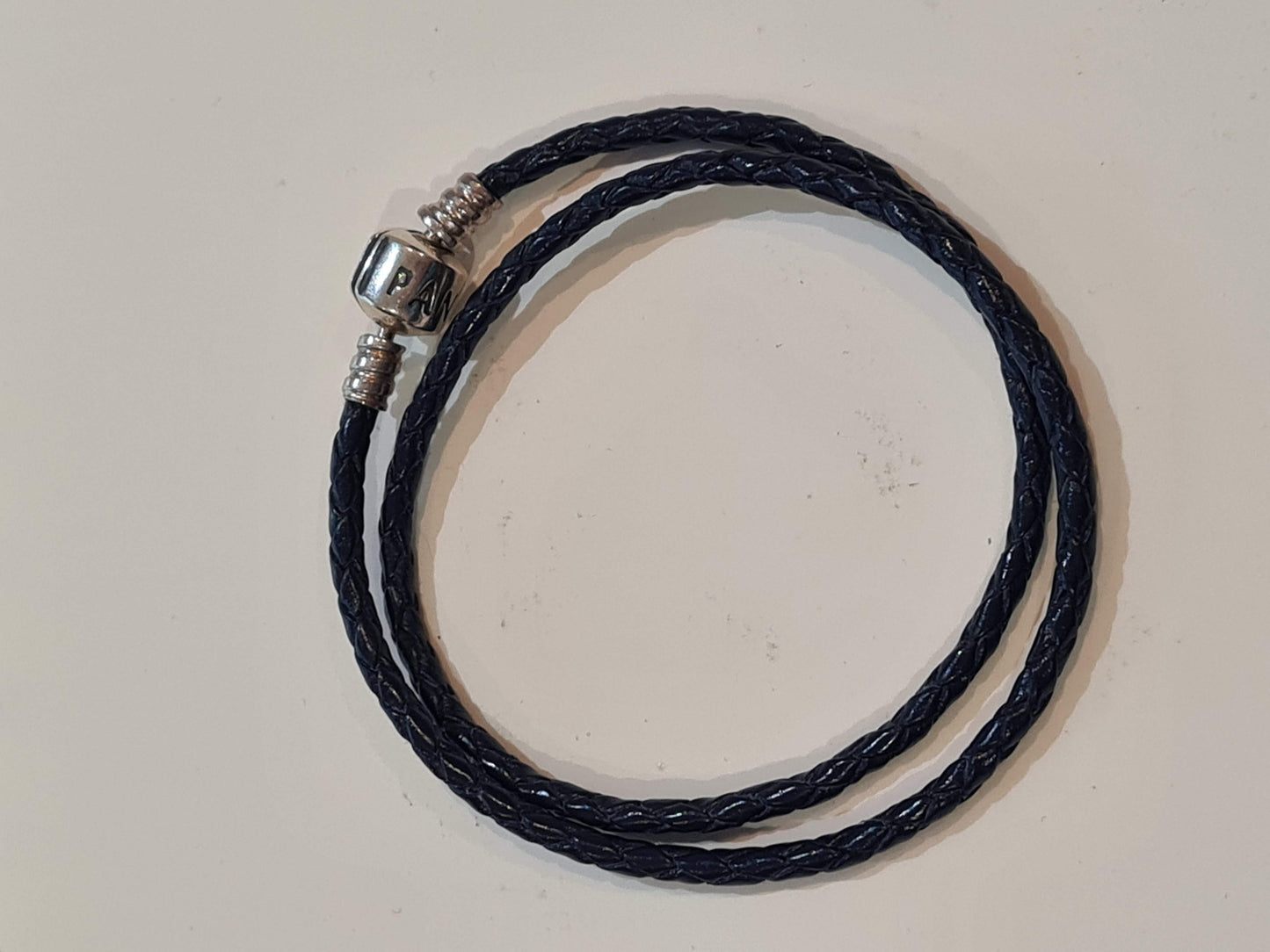 Genuine Pandora Metallic Purple Leather Double Wrap Bracelet