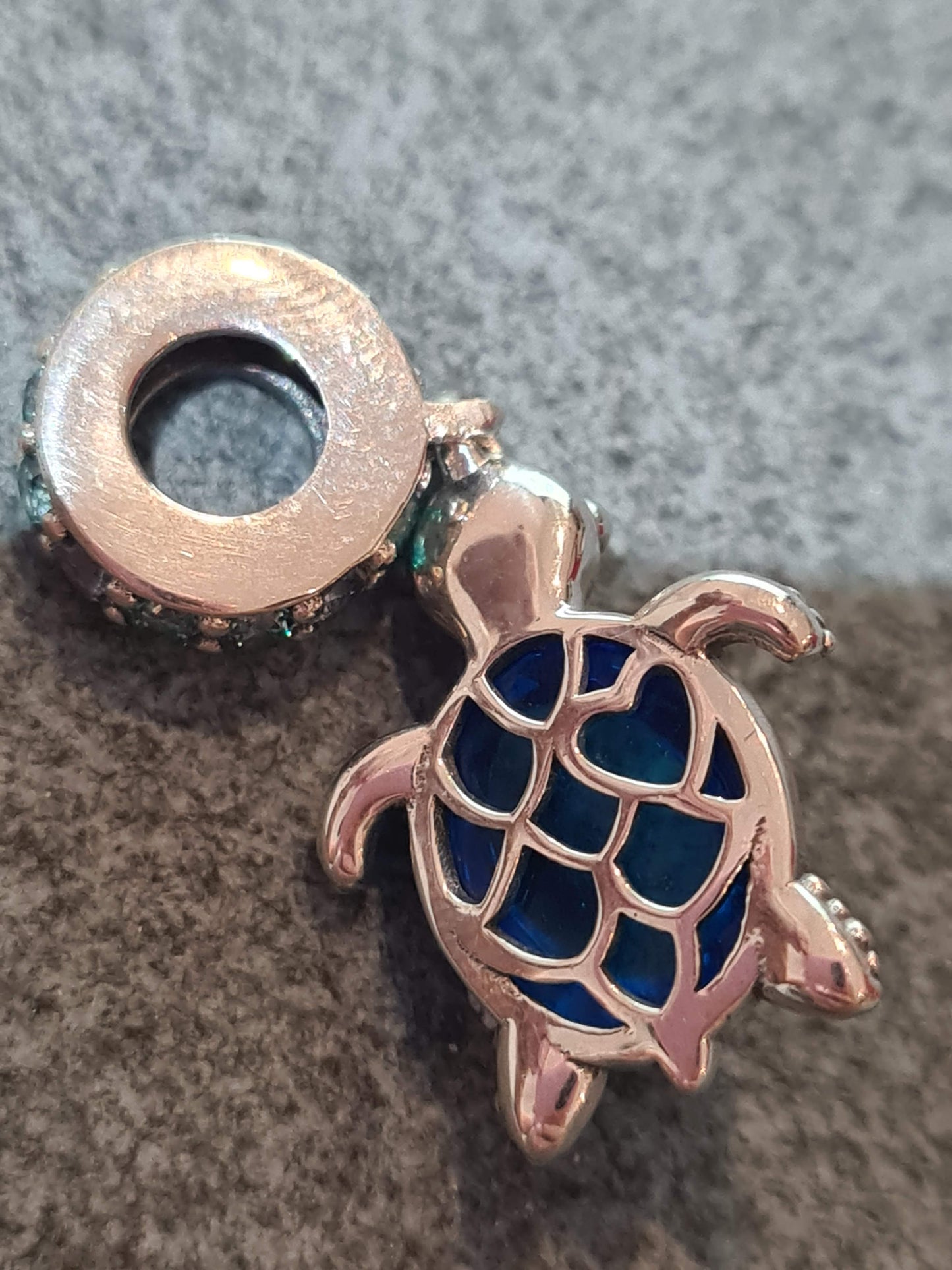 Genuine Pandora Blue Stoned Turtle Summer Collection Dangle Charm