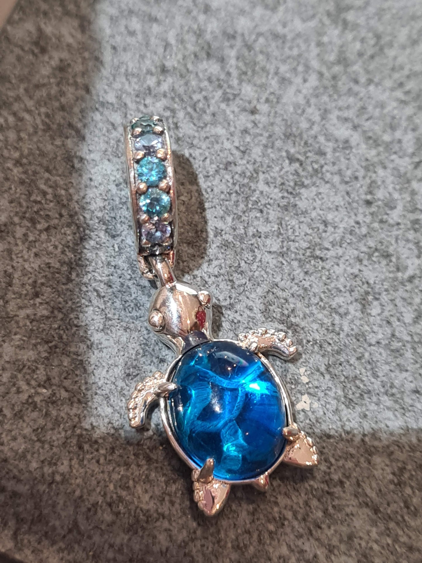 Genuine Pandora Blue Stoned Turtle Summer Collection Dangle Charm