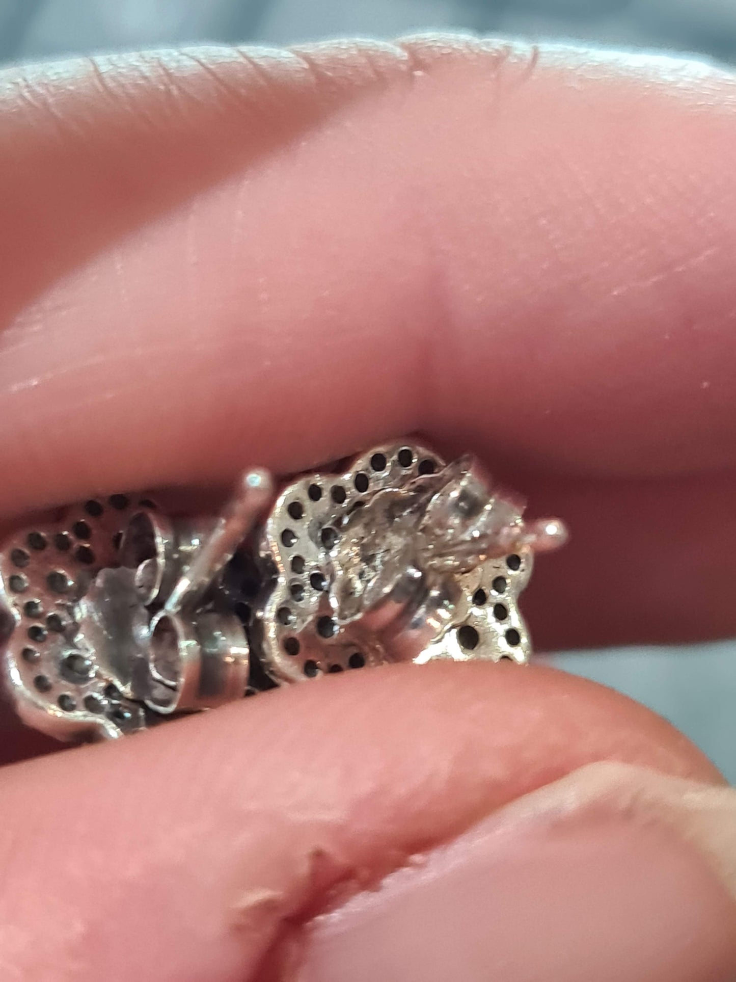 Genuine Pandora Crystal Pave Flower Earrings