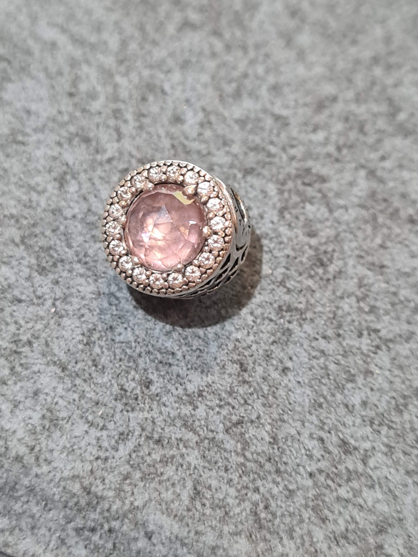 Genuine Pandora Essence Me Charm Pink Sparkle Pave Stone Appreciation