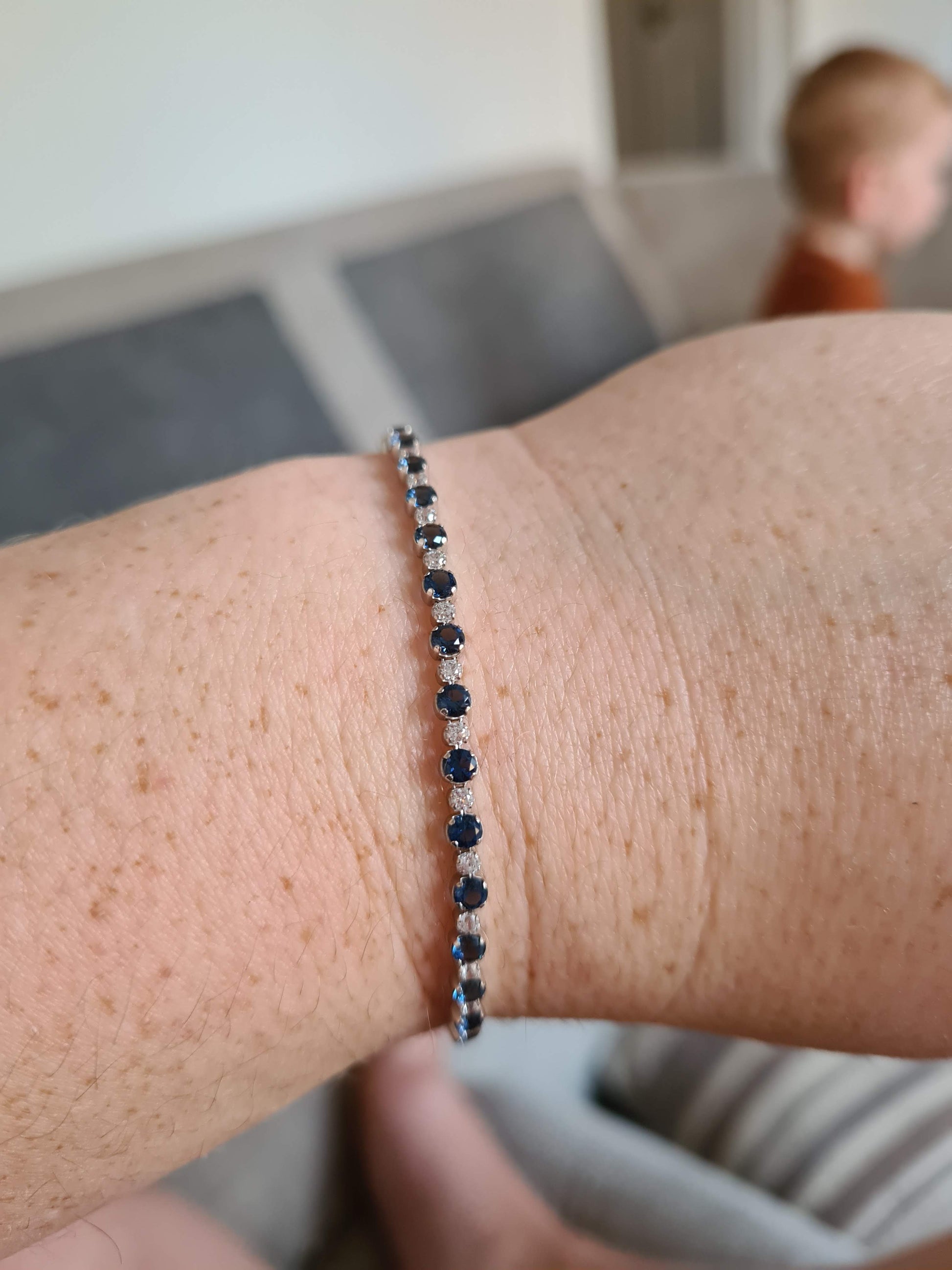 Halo Station Cz Tennis Bracelet – Alexandra Marks Jewelry