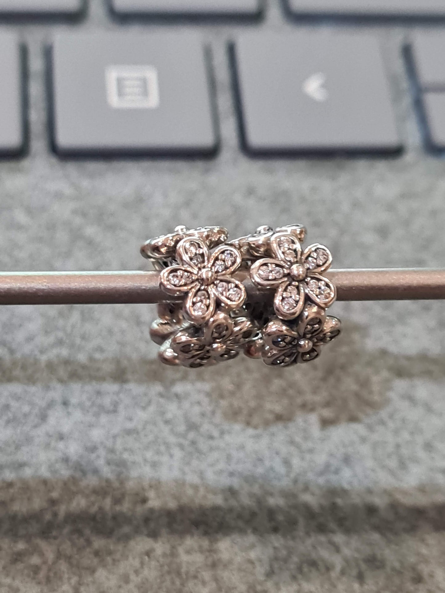 Genuine Pandora Pave Daisy Flower Spacers SOLD AS ONE