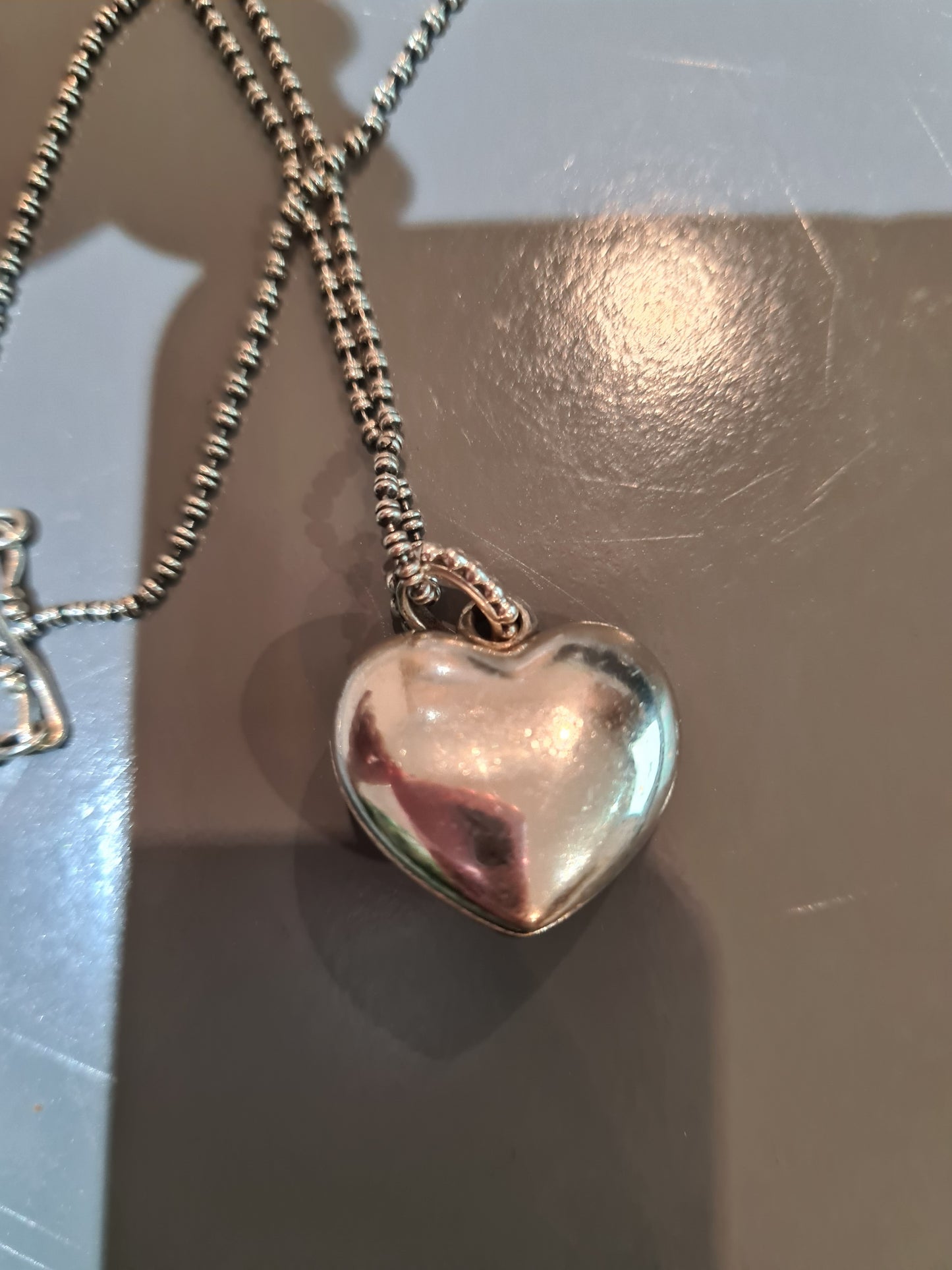 Genuine Pandora Silver and Pink Rhodolite Stone Heart Magnet Locket 540100RHP