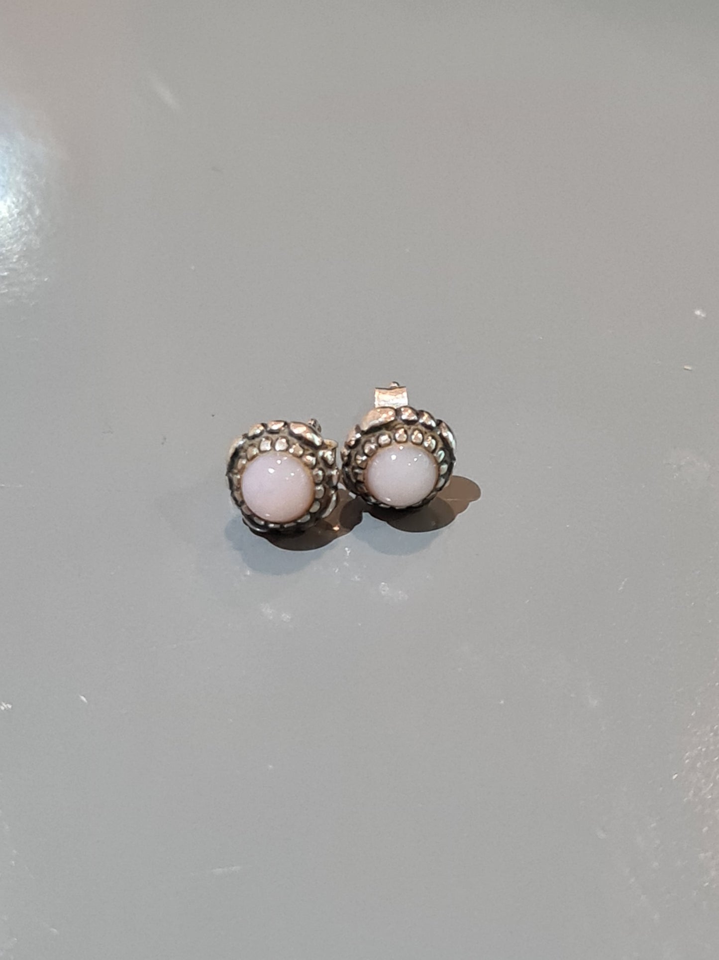 Genuine Pandora Pink Opal October Birthstone Earrings