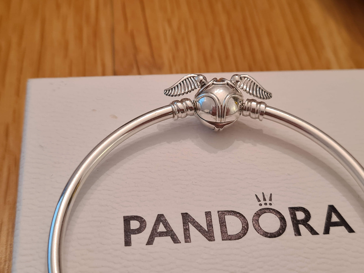 Sterling Silver Harry Potter Bangle With Snitch Clasp 17cm