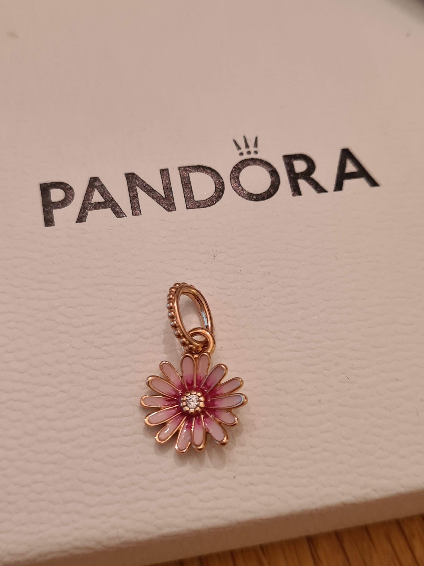 Genuine Pandora Rose Gold Pink Daisy Dangle