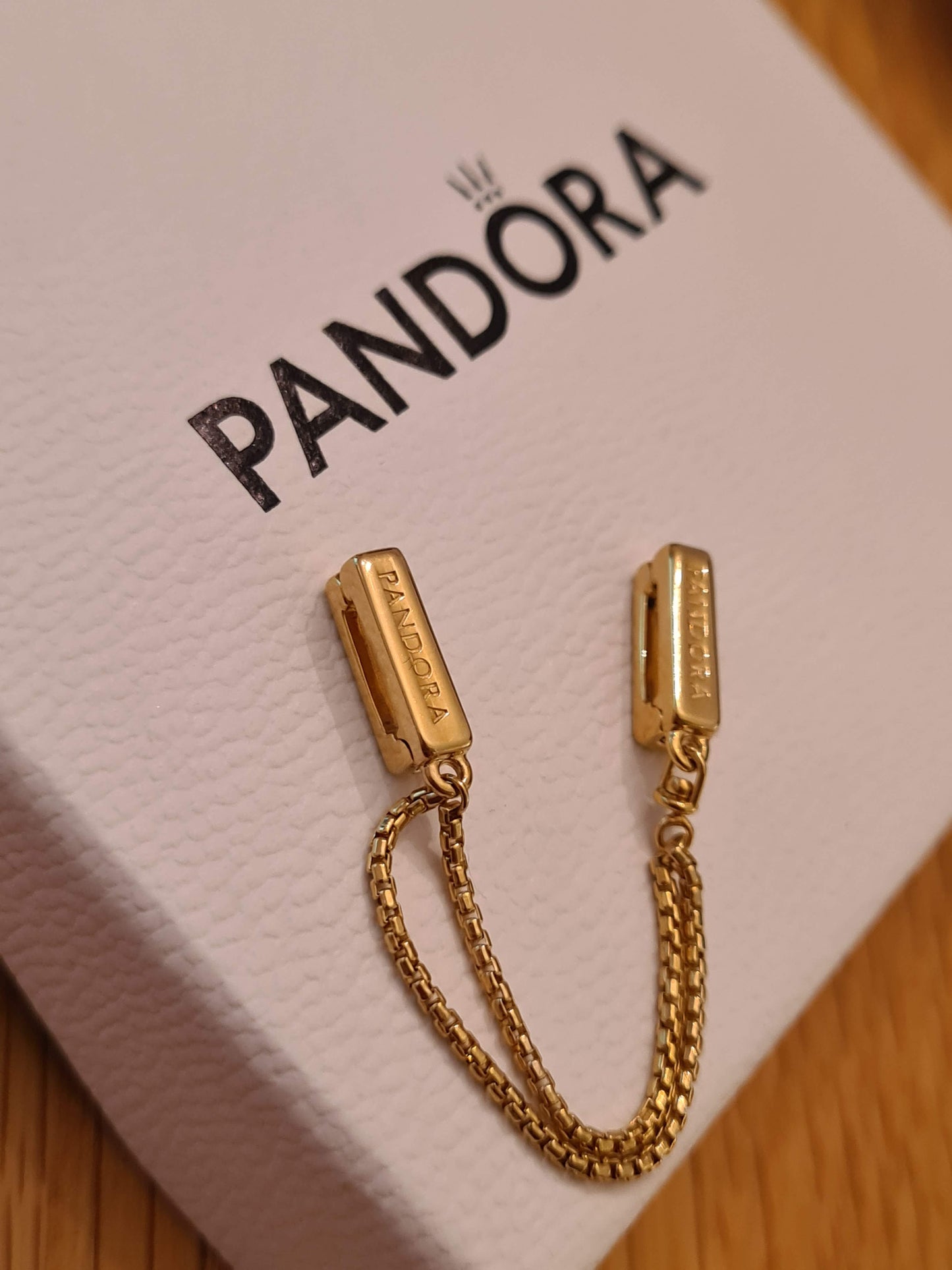Genuine Pandora Brand New Shine Gold Safety Chain