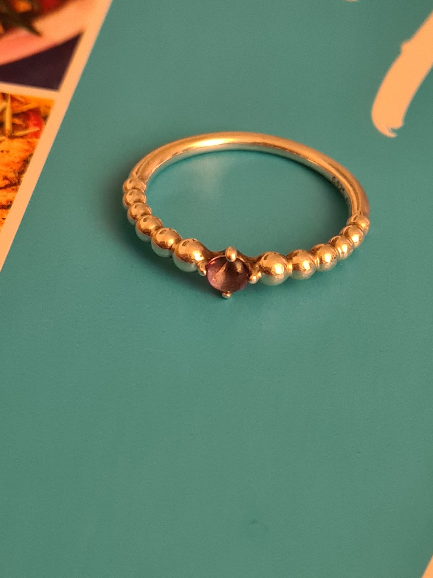 Genuine Pandora Birthstone Amythst Ring February Size 60