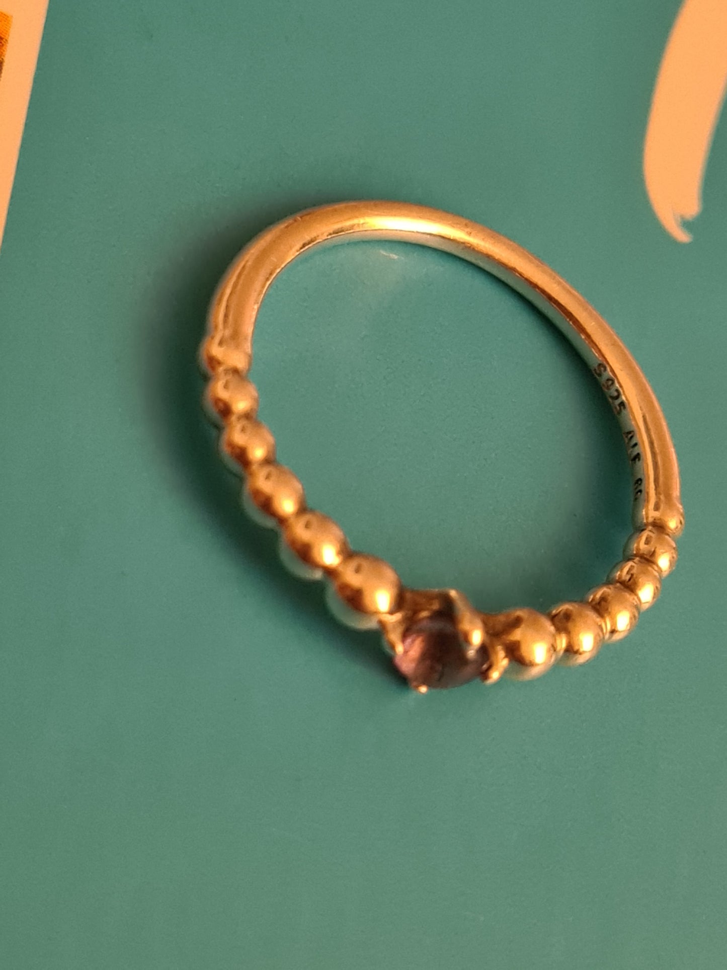 Genuine Pandora Birthstone Amythst Ring February Size 60