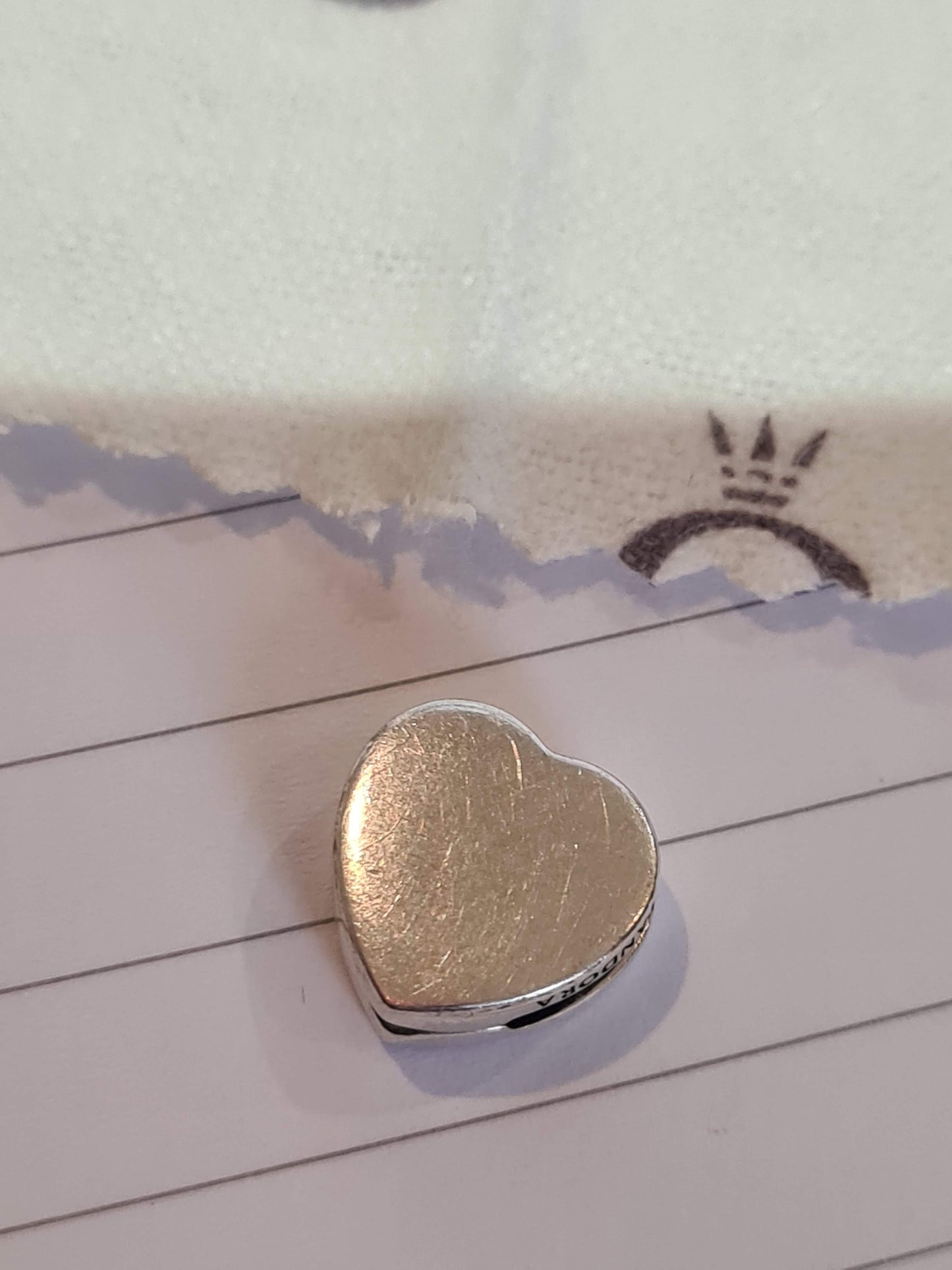 Genuine Pandora Plain Silver Heart Reflexions Clip Charm