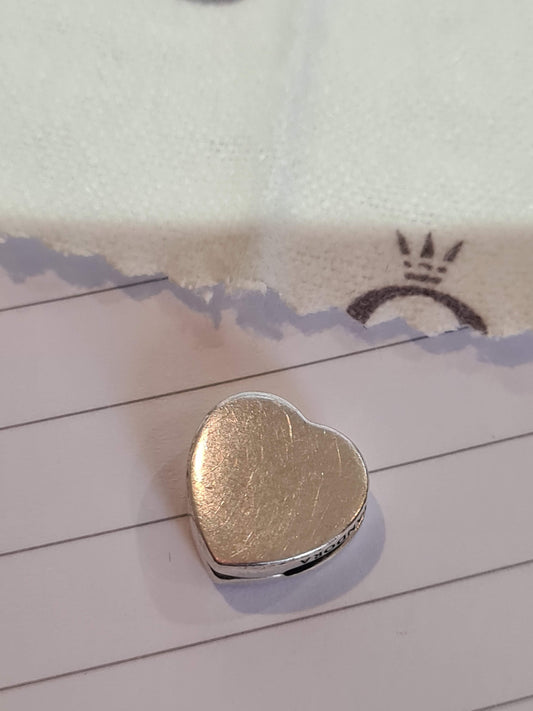 Genuine Pandora Plain Silver Heart Reflexions Clip Charm