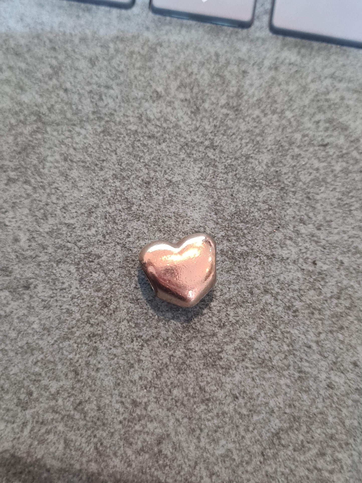 Genuine Pandora Rose Gold Plain Puffed Heart