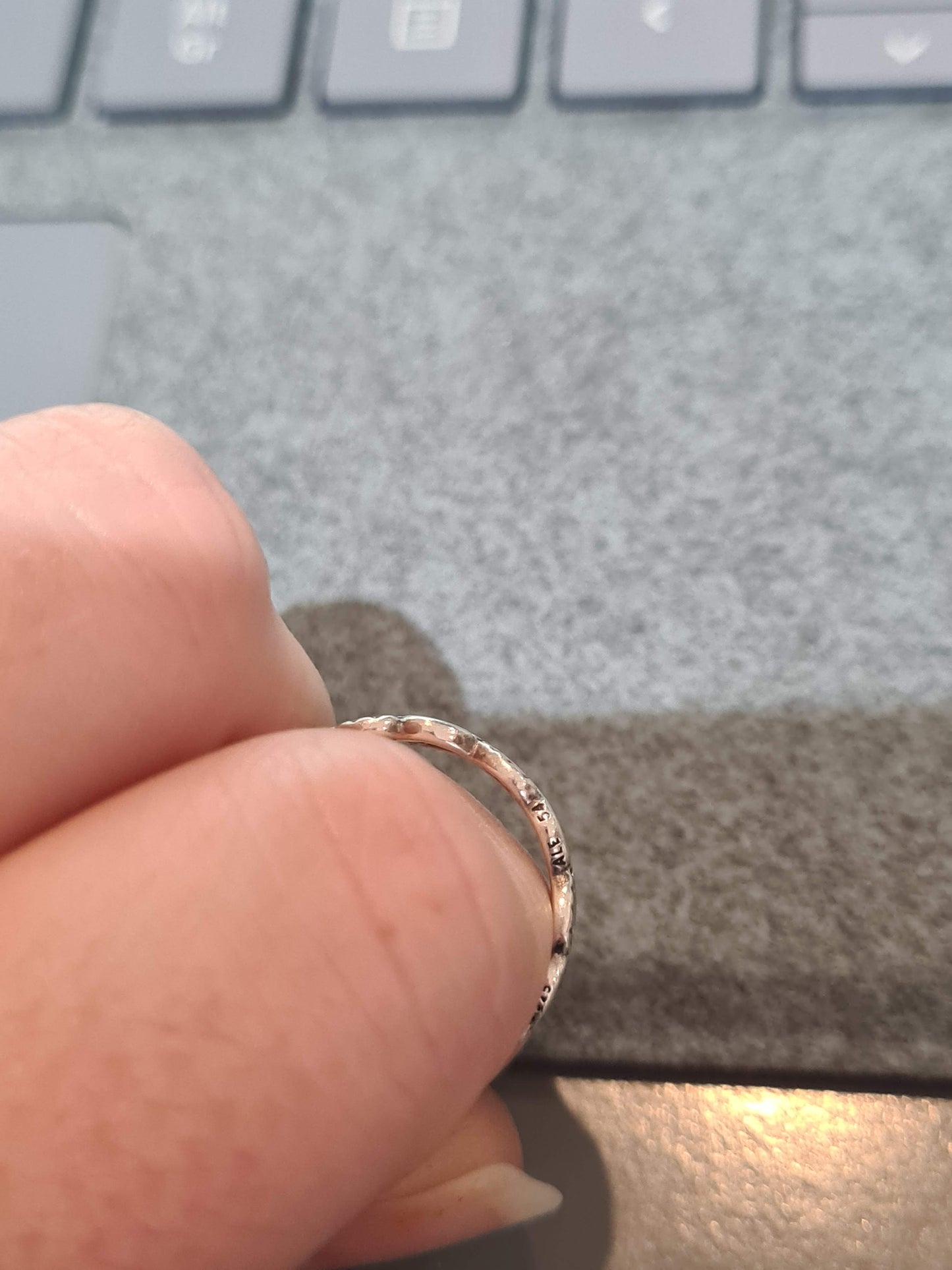 Genuine Pandora Two Tone Pave Infinity Ring Size 54