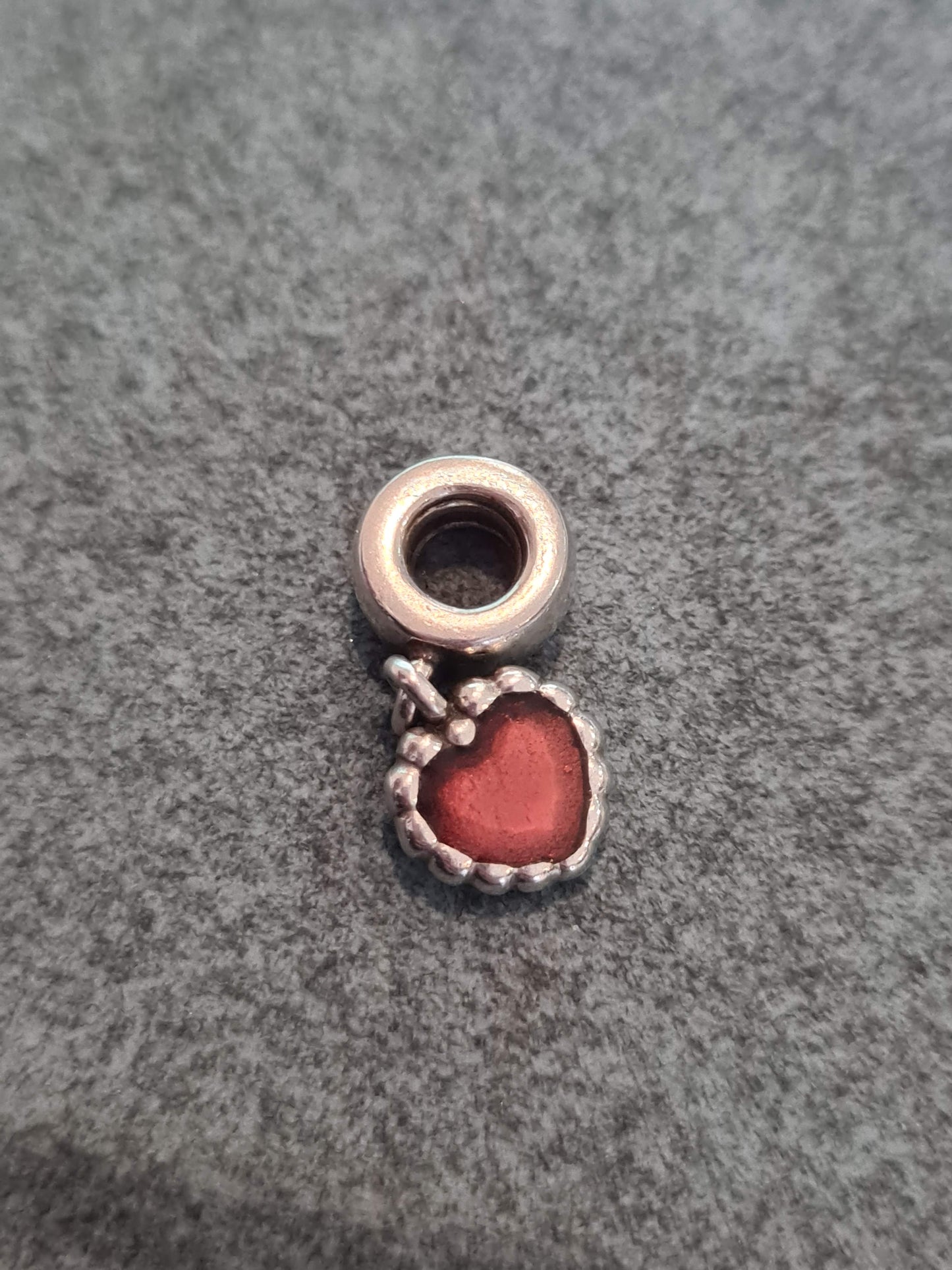 Genuine Pandora Red / Pink Heart Logo Enamel Dangle