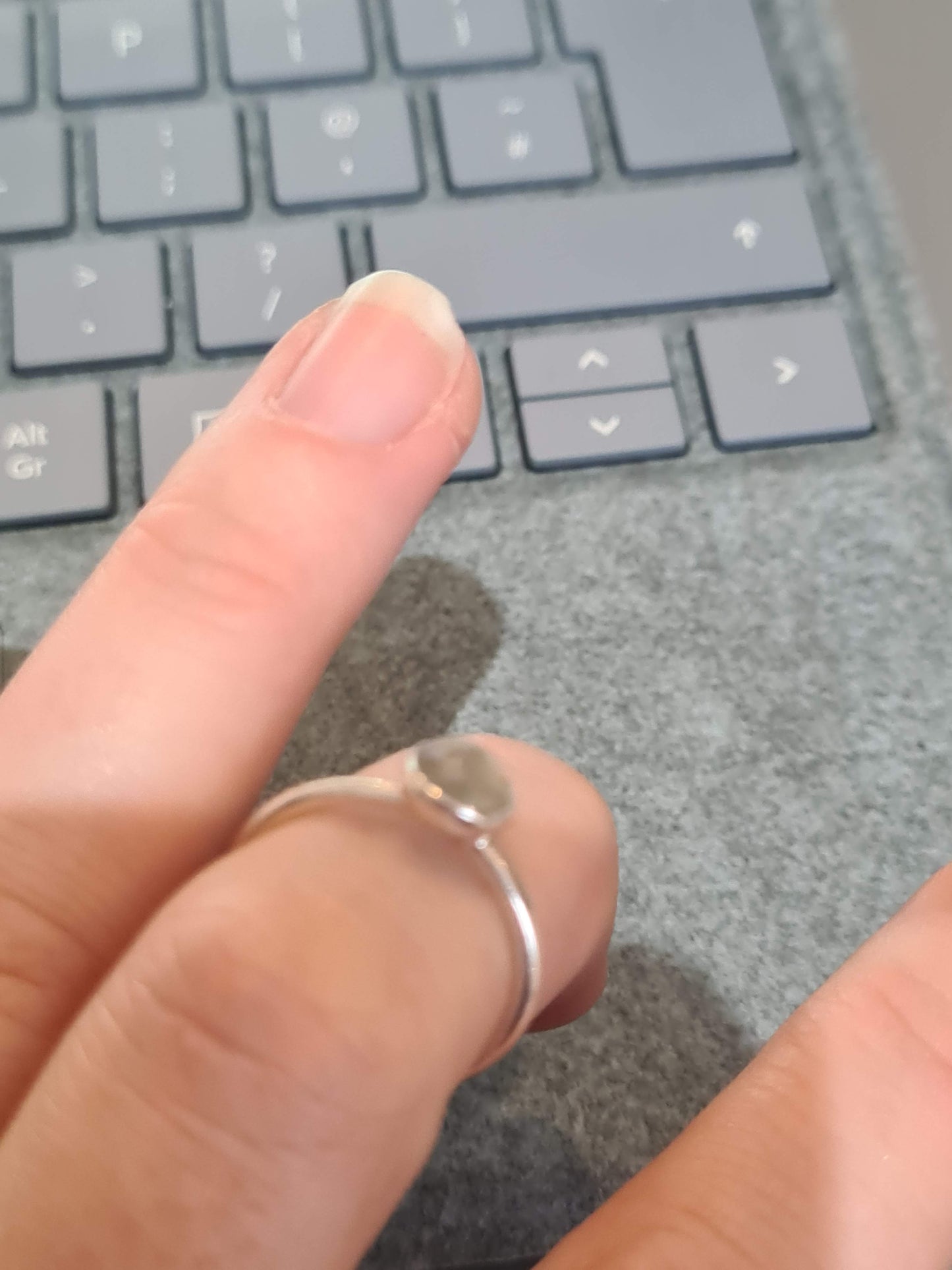 Genuine Pandora Grey Birthstone Ring is Size 56..