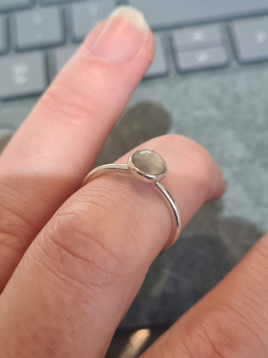 Genuine Pandora Grey Birthstone Ring is Size 54..