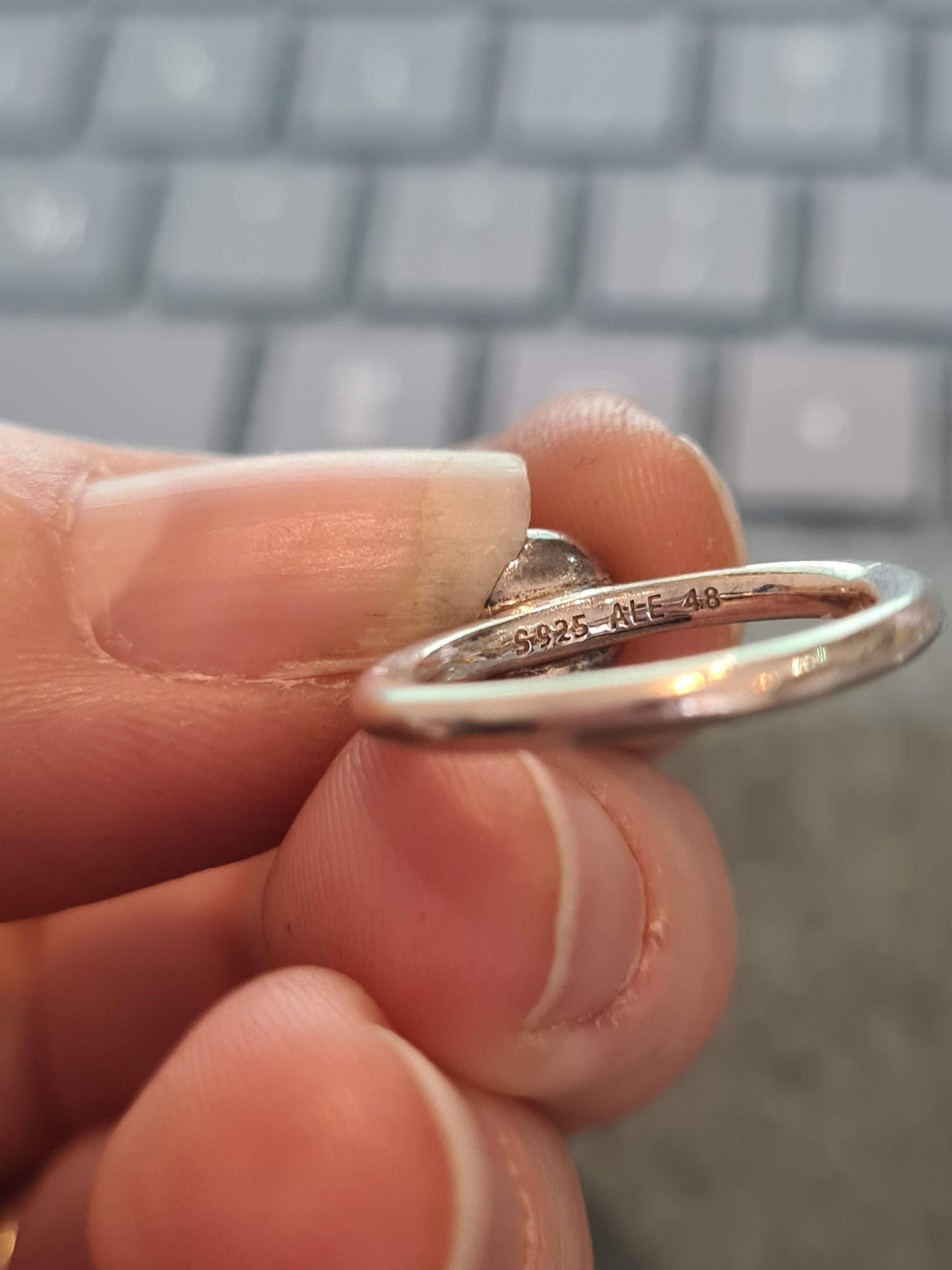 Genuine Pandora Clear Cabochon Ring in Size 54
