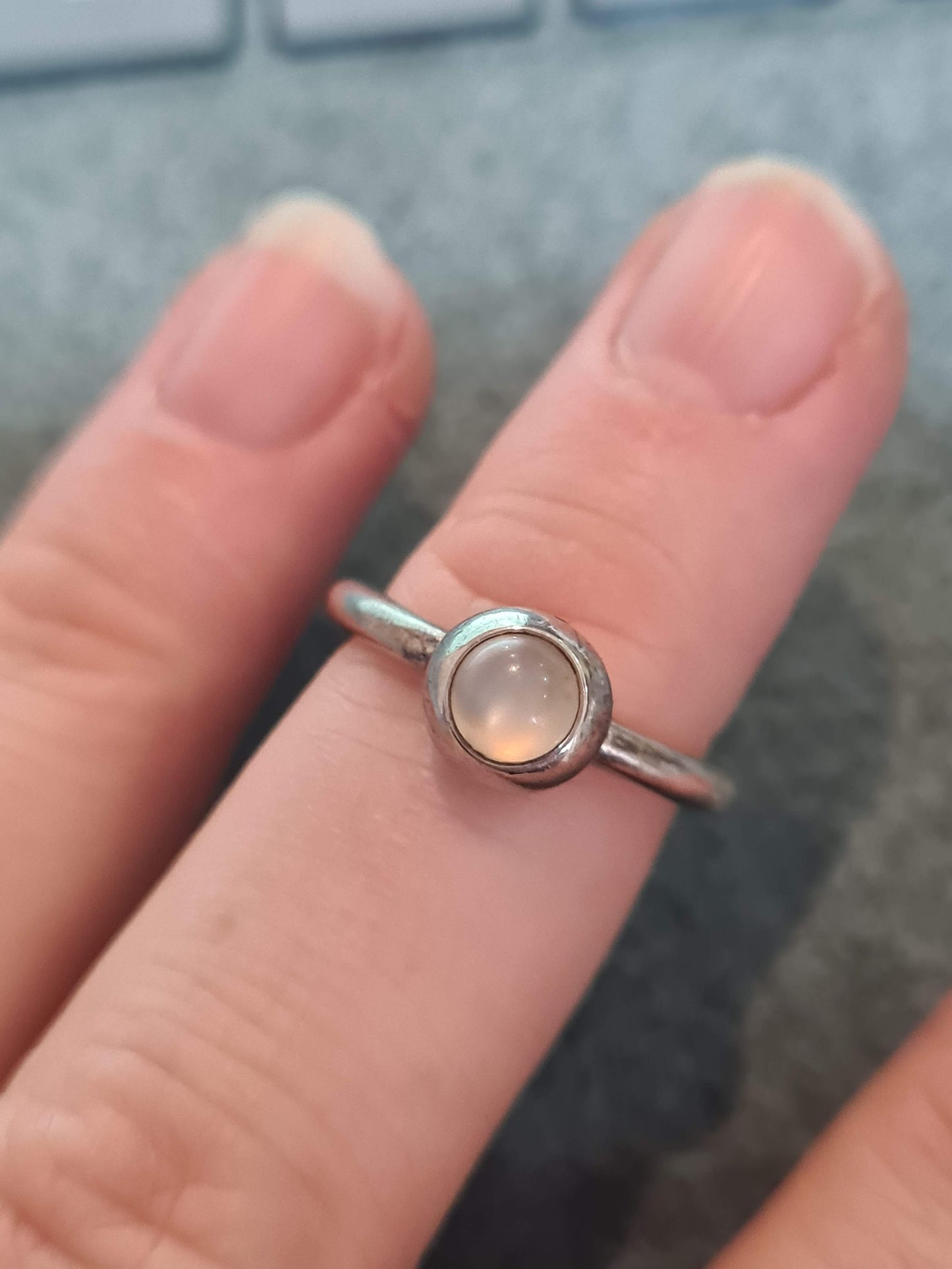 Genuine Pandora Clear Cabochon Ring in Size 54