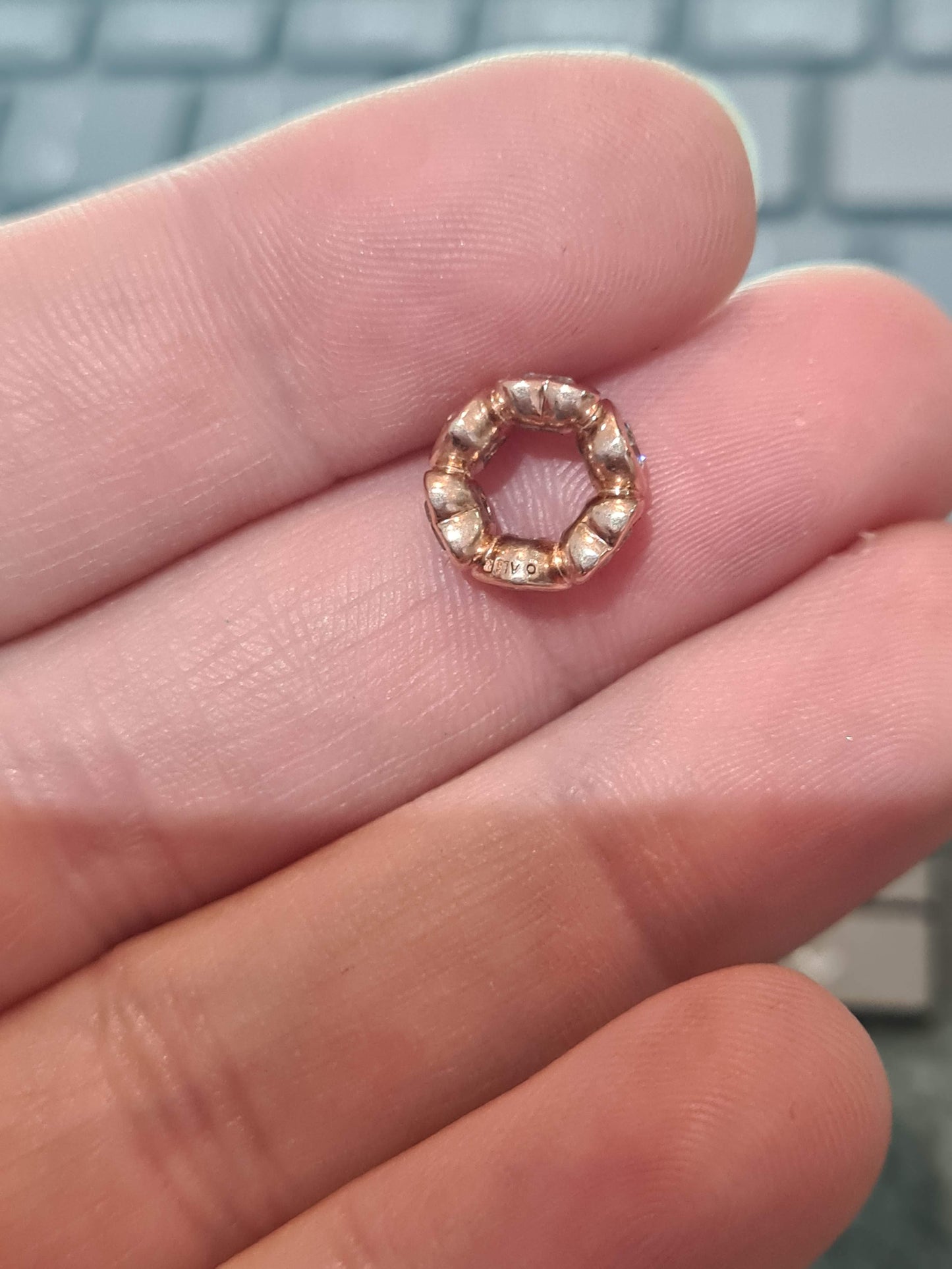 Genuine Pandora Rose Gold Heart Clear Spacers x1