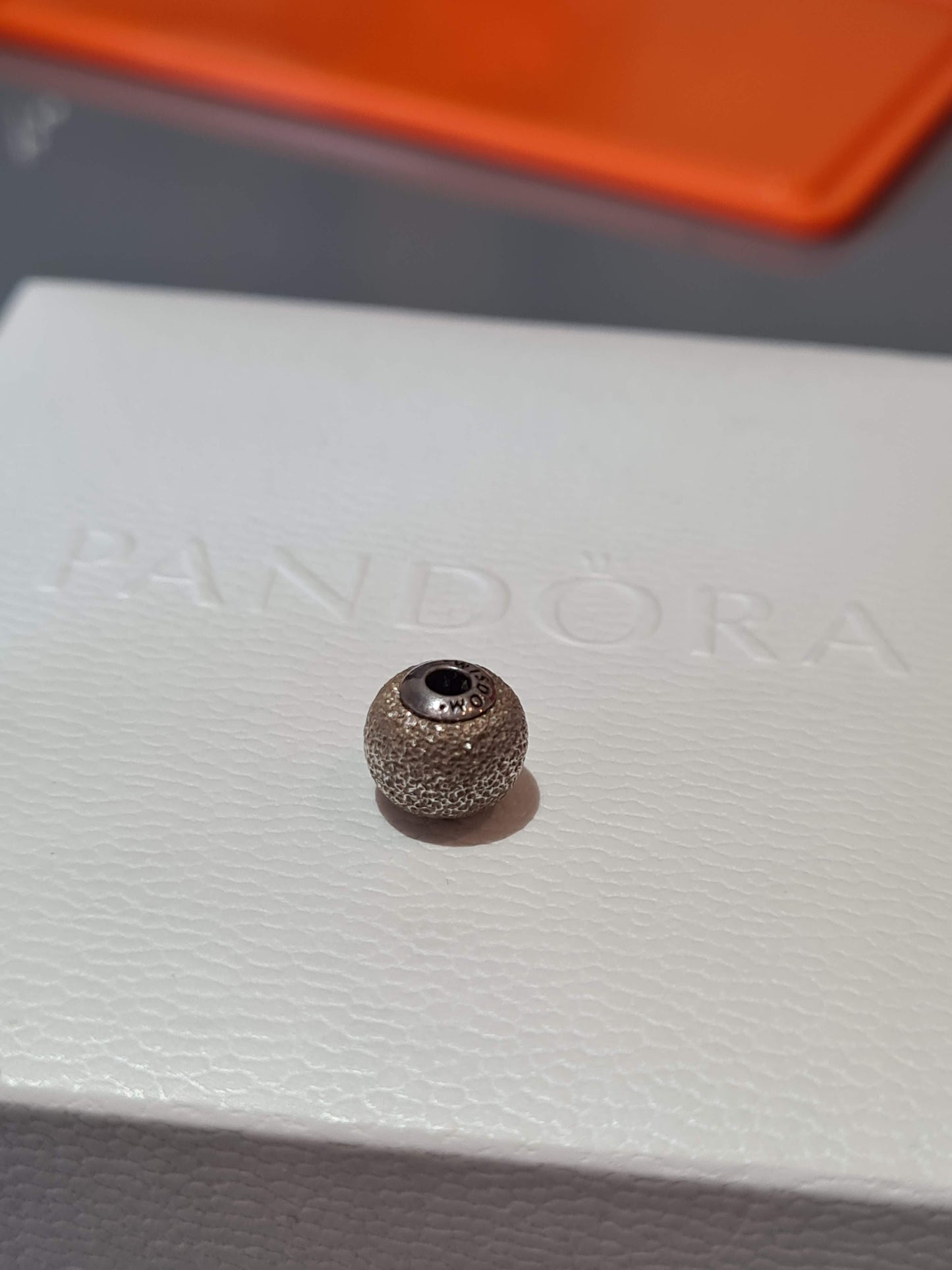 Genuine Pandora Essence Silver Textured Sparkle Charm Wisdom