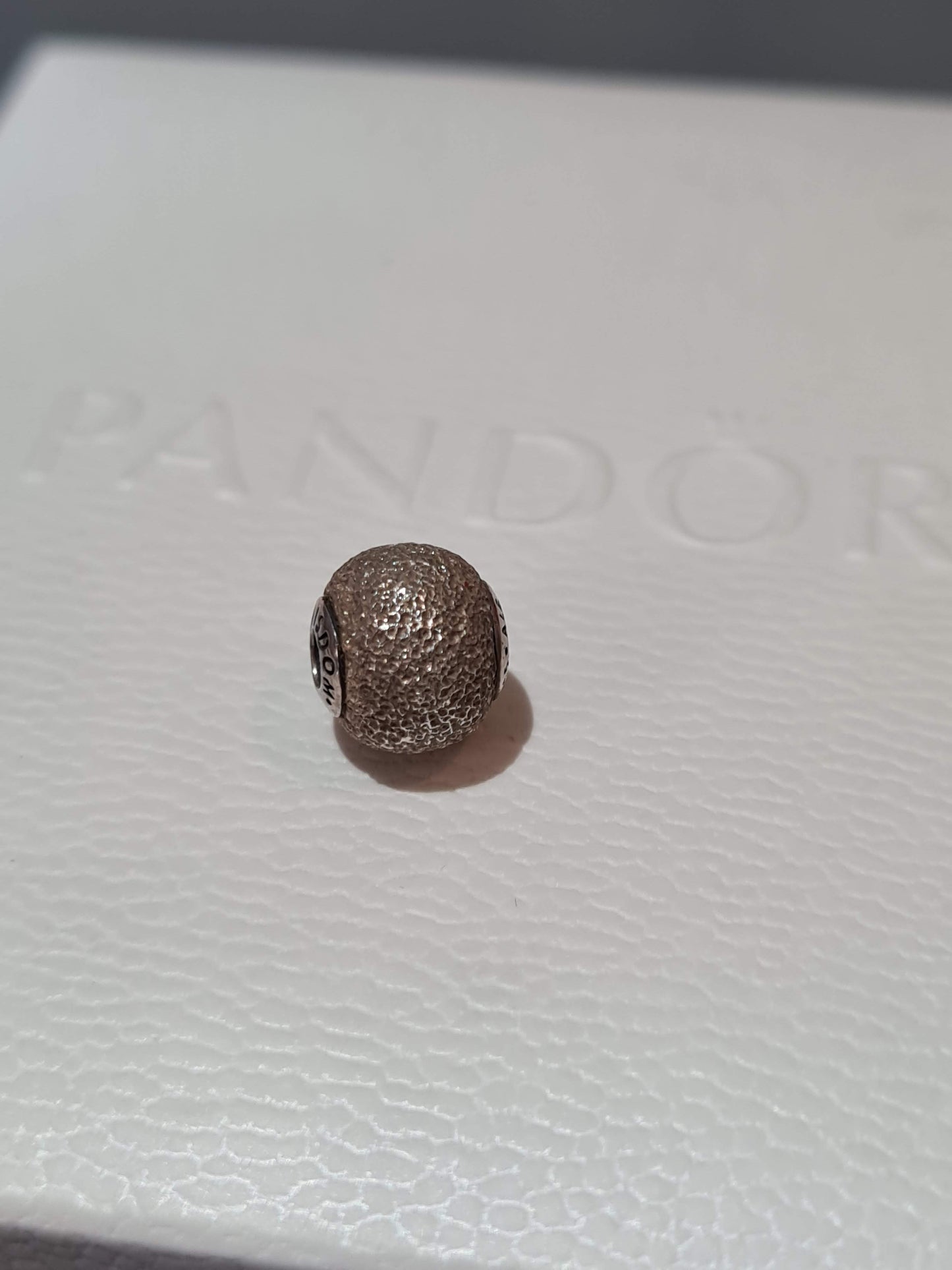Genuine Pandora Essence Silver Textured Sparkle Charm Wisdom