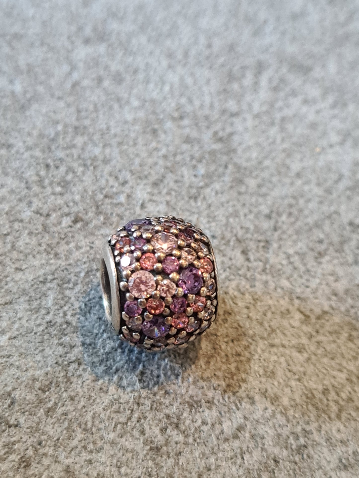 Genuine Pandora Pink and Purple Pave Ball