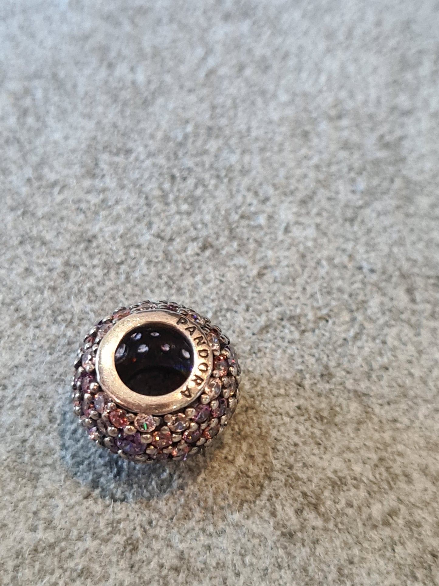 Genuine Pandora Pink and Purple Pave Ball