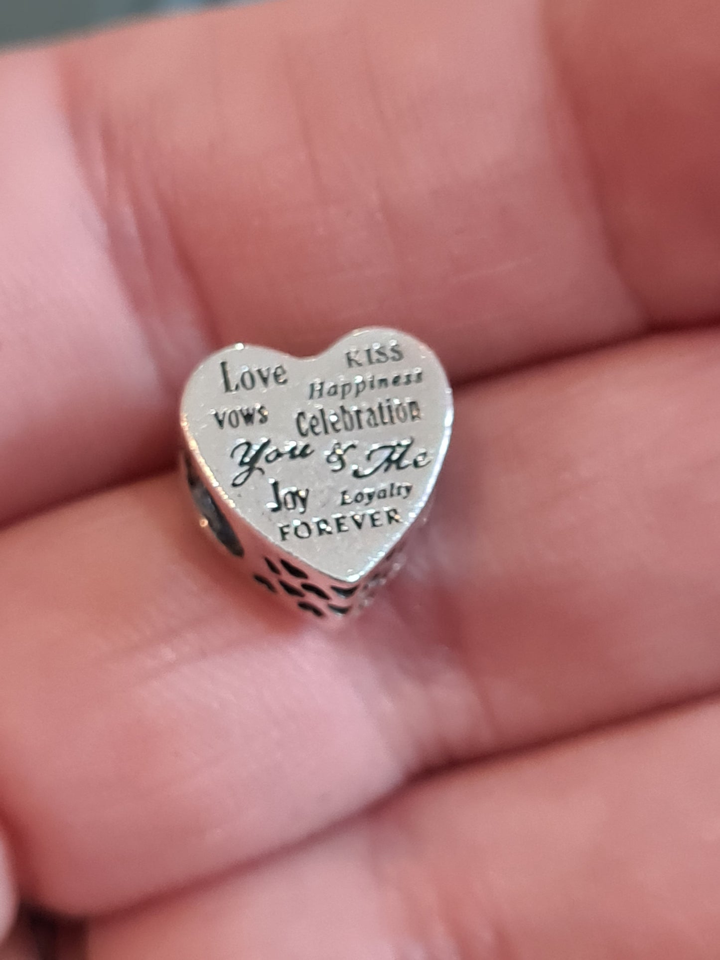 Genuine Pandora Heart With Messages of Love Charm