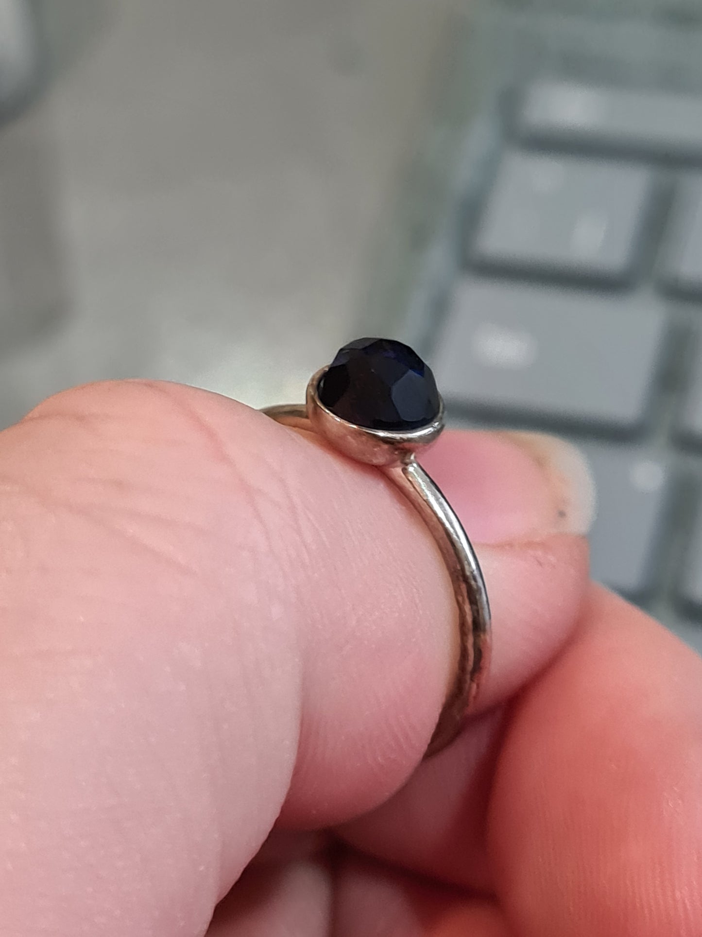 Genuine Pandora Dark Blue/ Light Blue September Birthstone Ring
