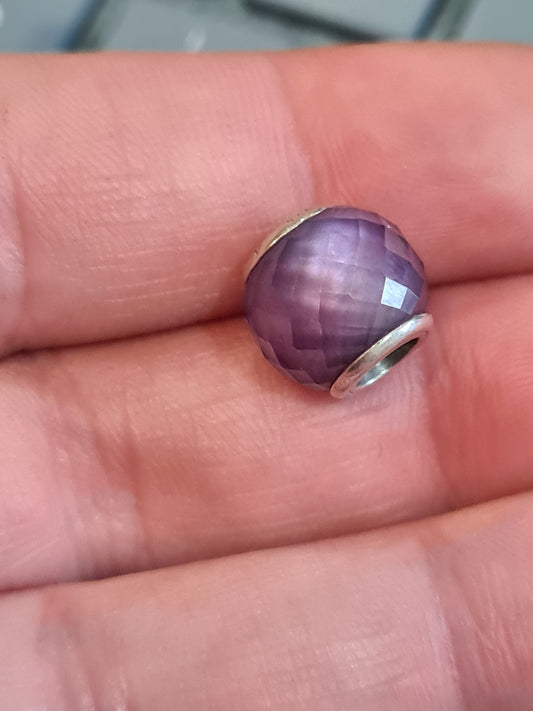 Genuine Pandora Petite Facet Murano In Purple