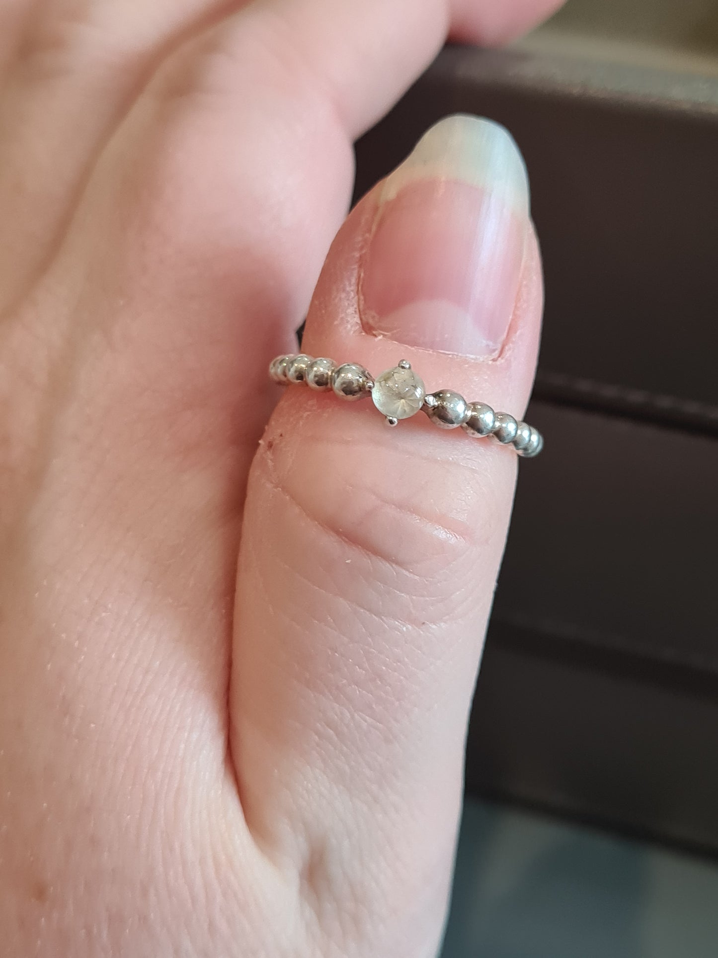 Genuine Pandora New Style White October Birthstone Ring