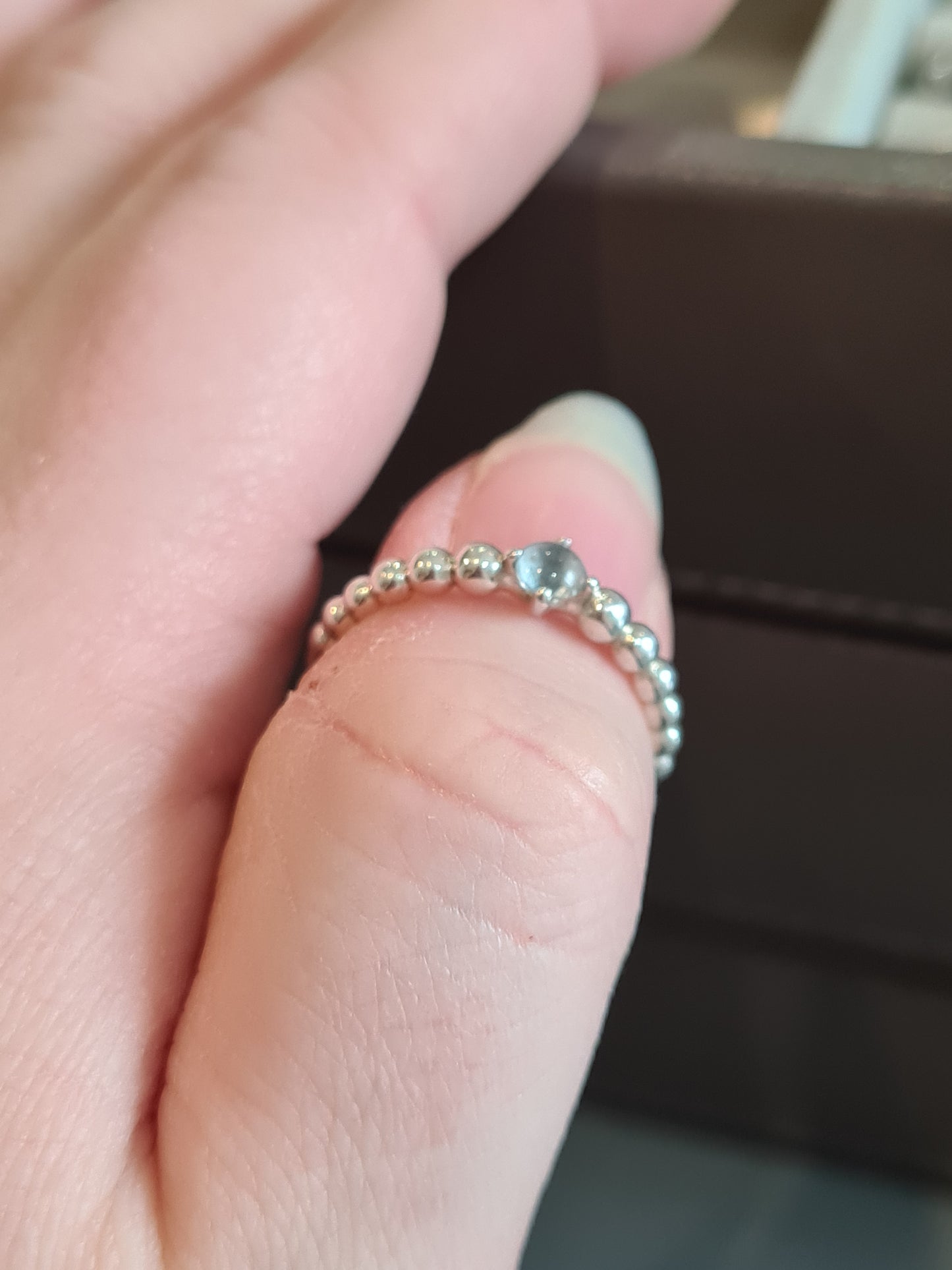 Genuine Pandora New Style Birthstone Ring Pale Blue