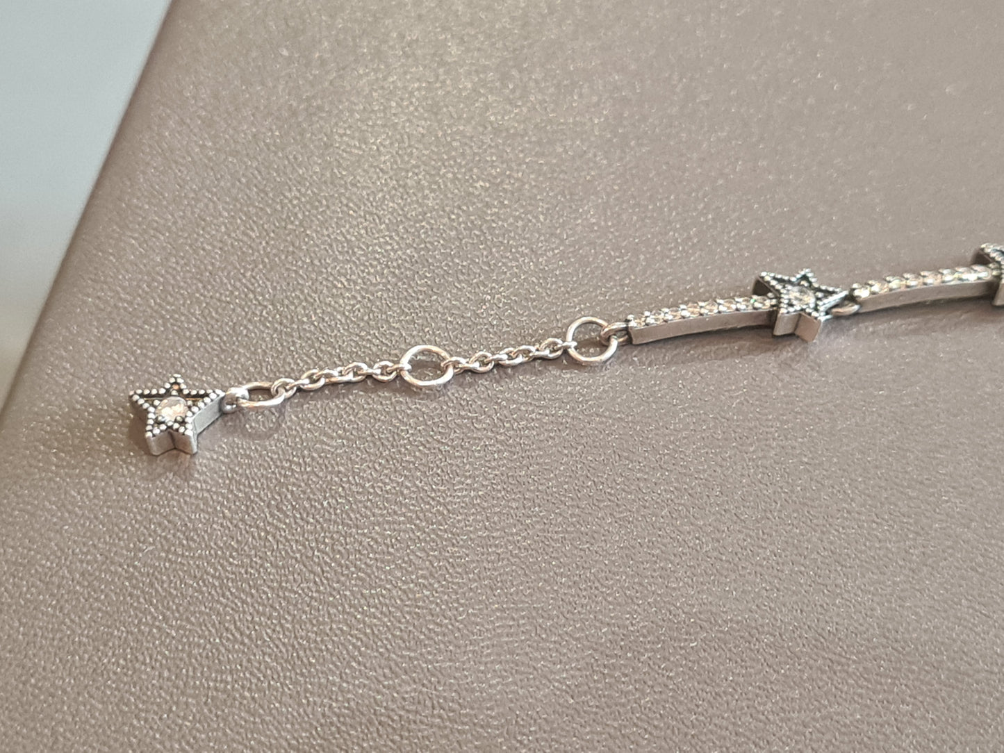 Genuine Pandora Pave Heart Bracelet Size 2 18cm