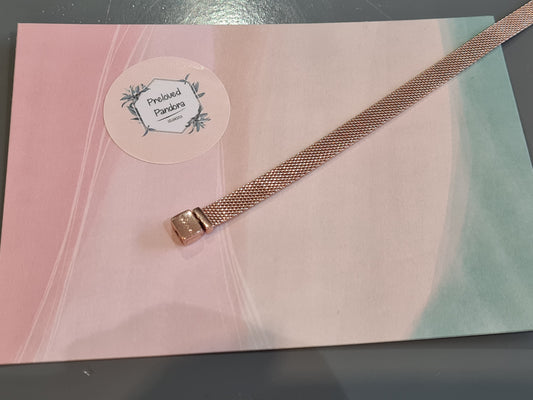 Genuine Pandora Flat Mesh Rose Gold Reflexions Bracelet 17cm