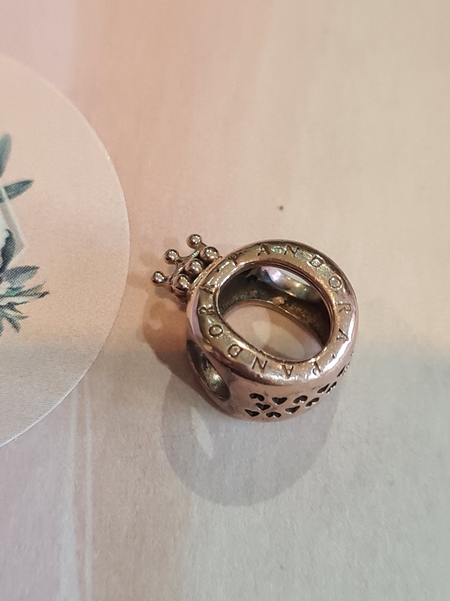 Genuine Pandora Rose Gold O With Crown Charm