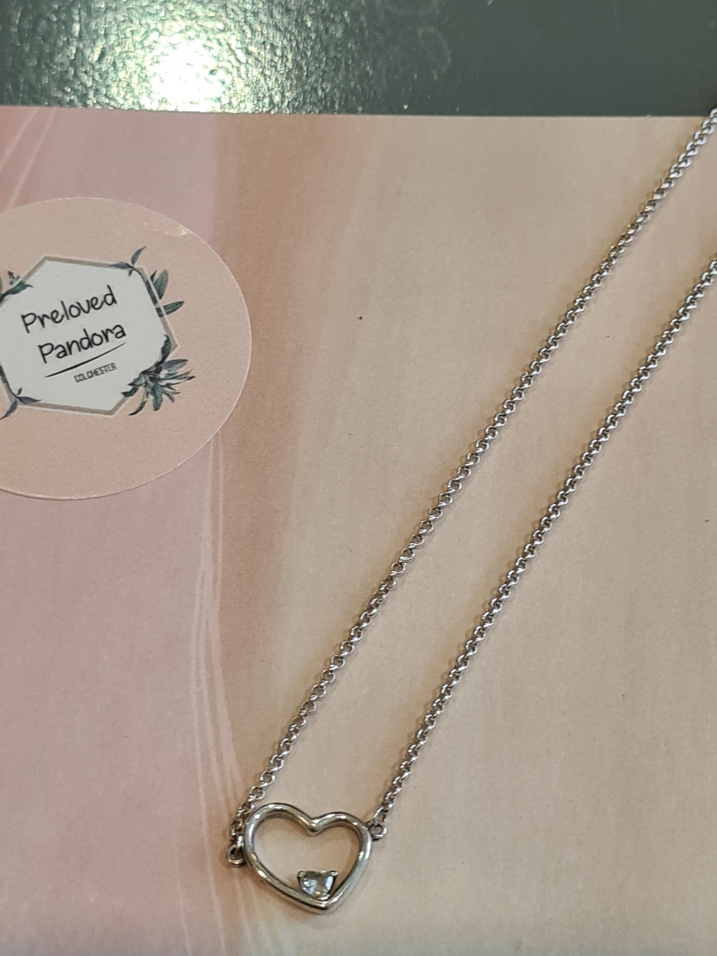 Pandora Double Heart Pendant Sparkling Collier Necklace 391229C01-45 |  Francis & Gaye Jewellers