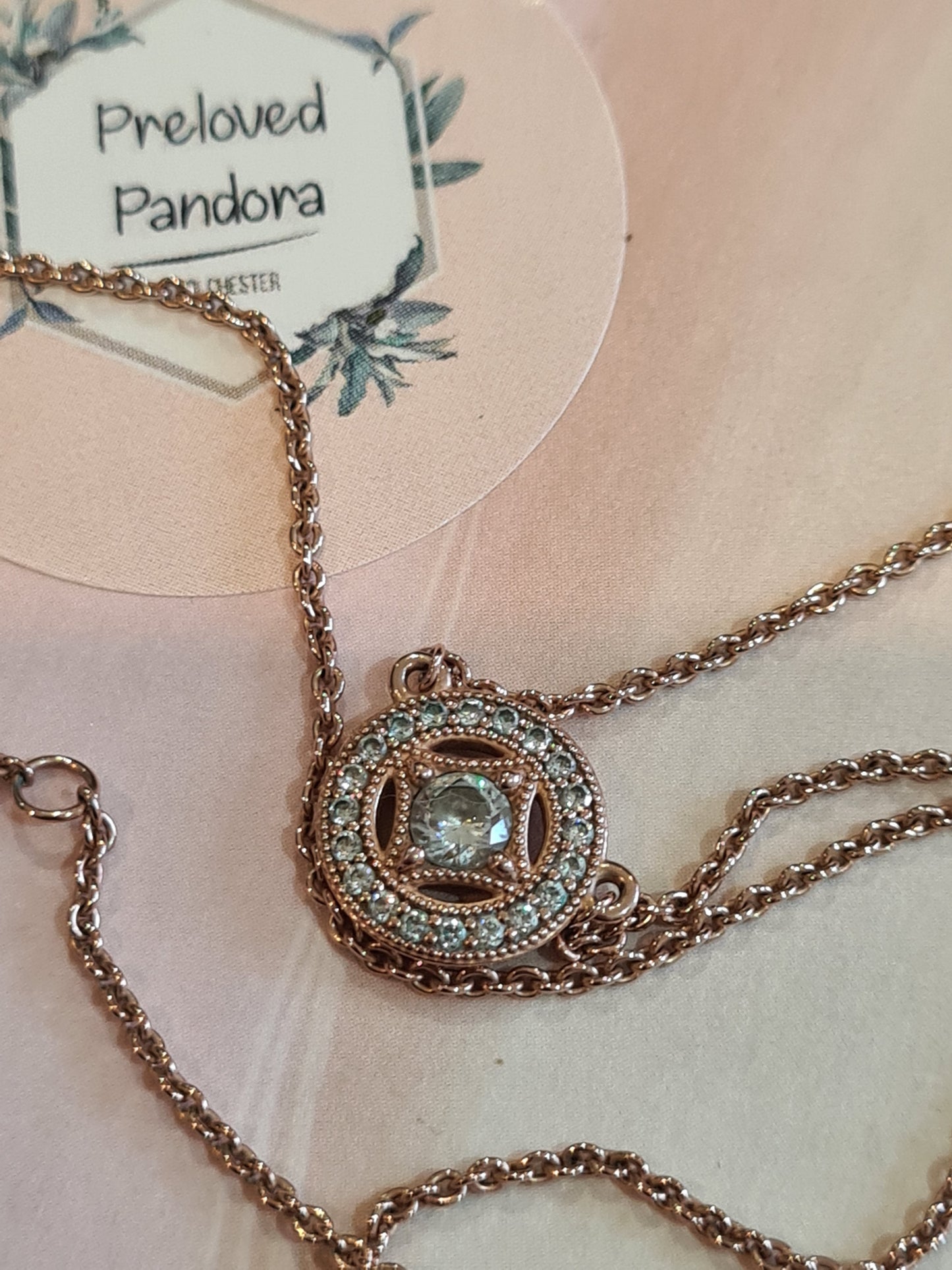 Genuine Pandora Silver Vintage Circle Collier Necklace 45cm Drop
