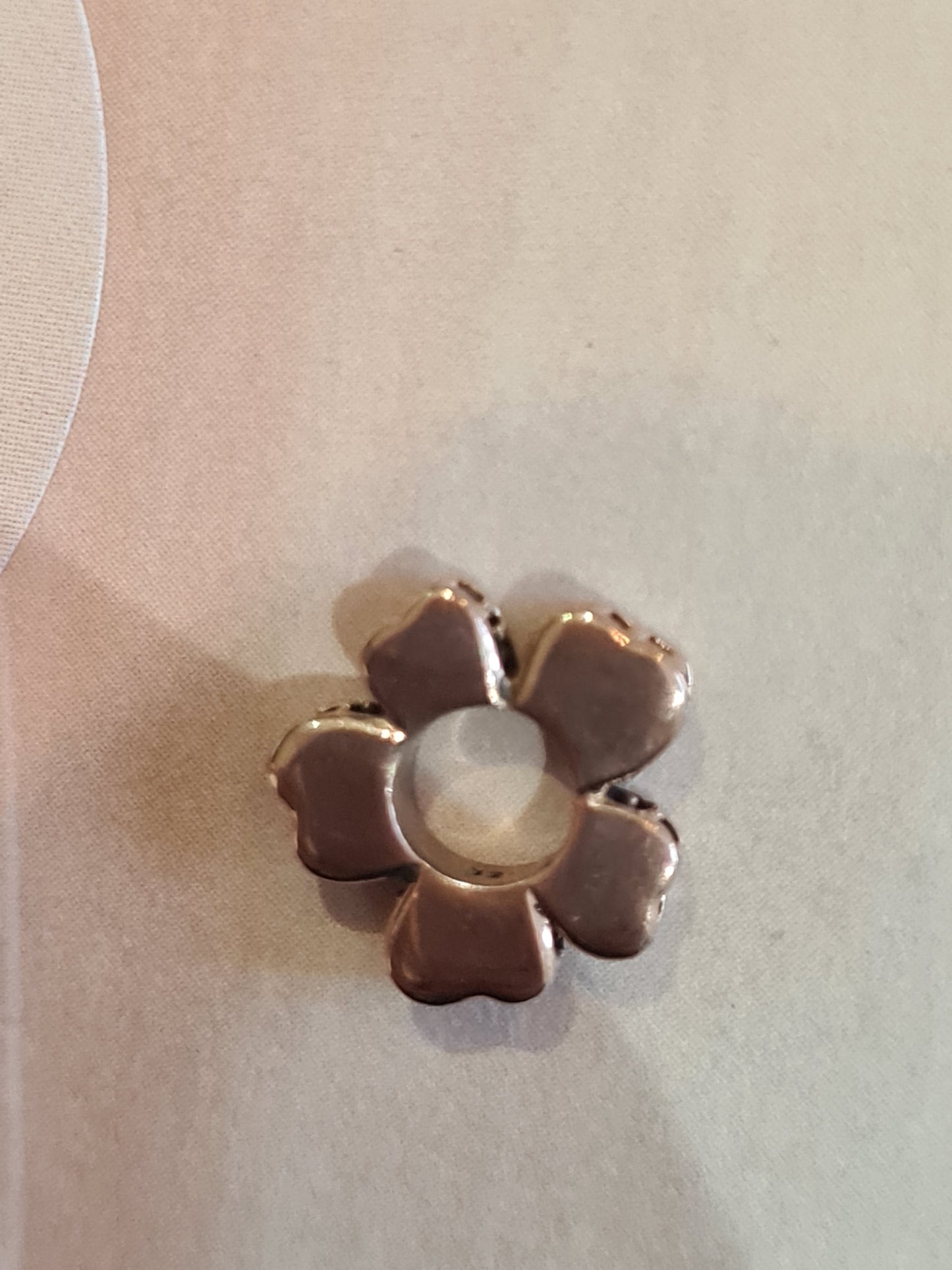 Genuine Pandora Rose Gold Pave Flower Meadow Spacer Charm x2