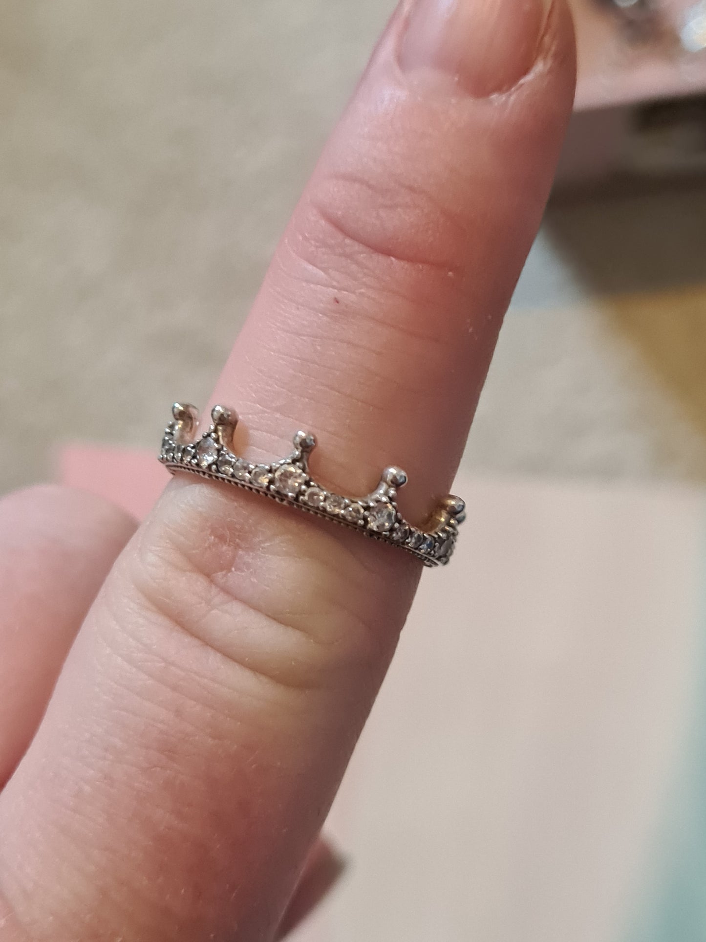 Genuine Pandora Spiky Crown Princess Edgy Ring