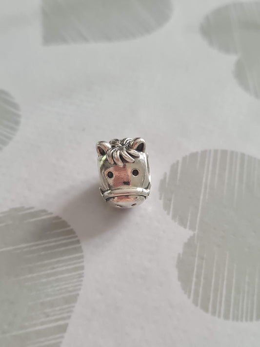 Genuine Pandora Pony Horse Face Charm Silver Retired Animal