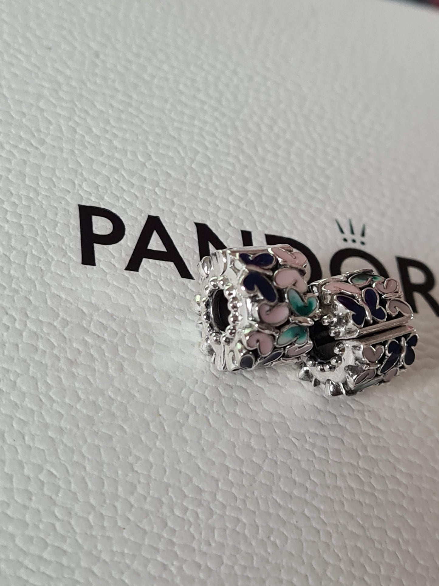 Genuine Pandora Colourful Enamel Detailed Butterfly Clip