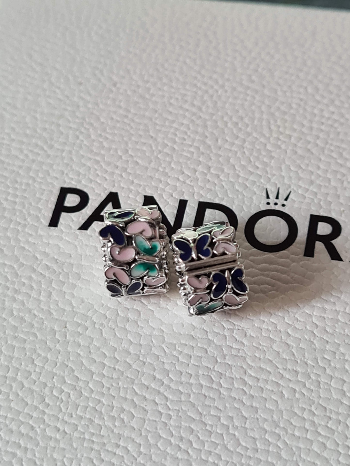 Genuine Pandora Colourful Enamel Detailed Butterfly Clip
