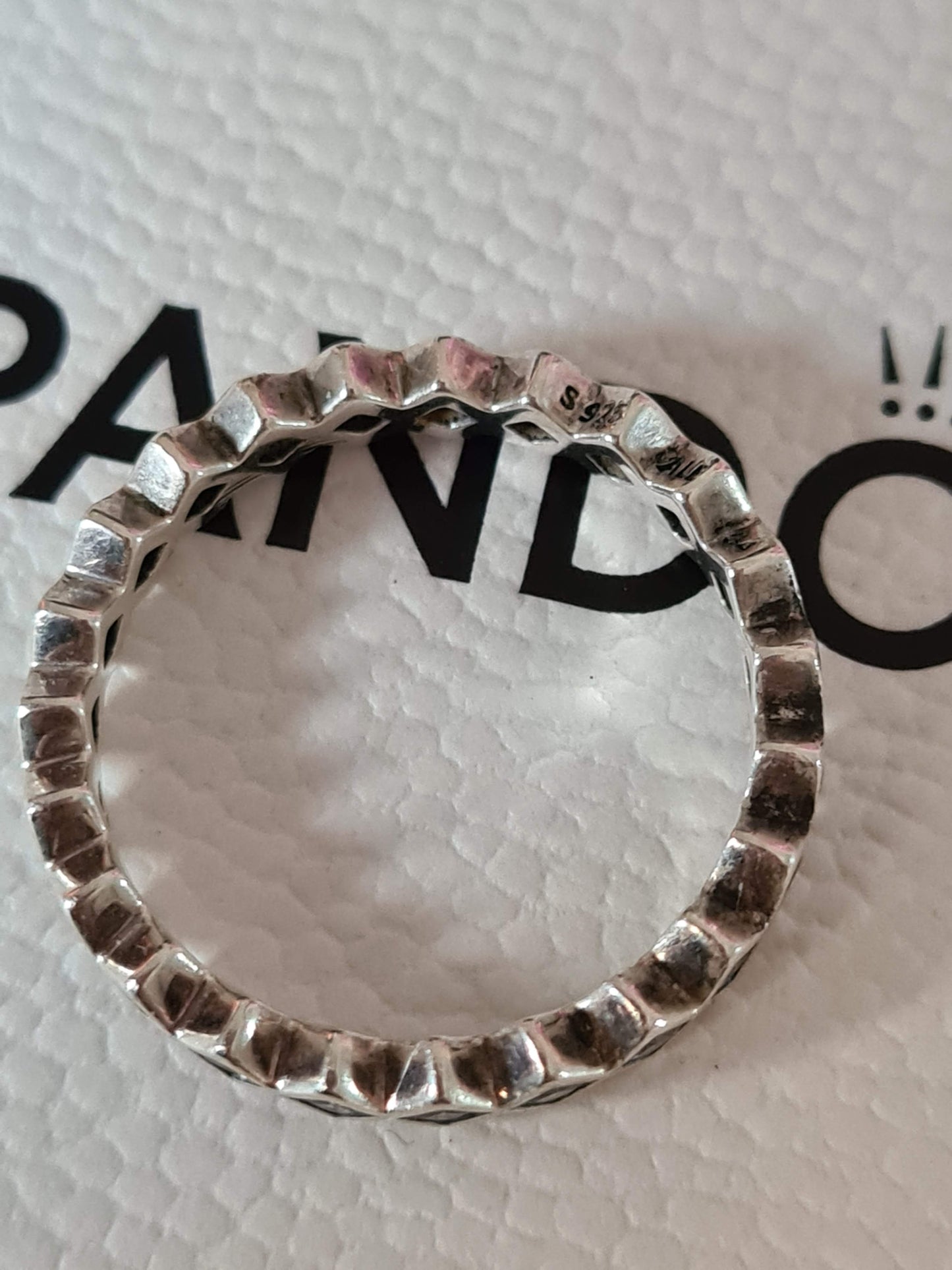 Genuine Pandora Diamond Pave CZ Eternity Band Stacking Ring 52