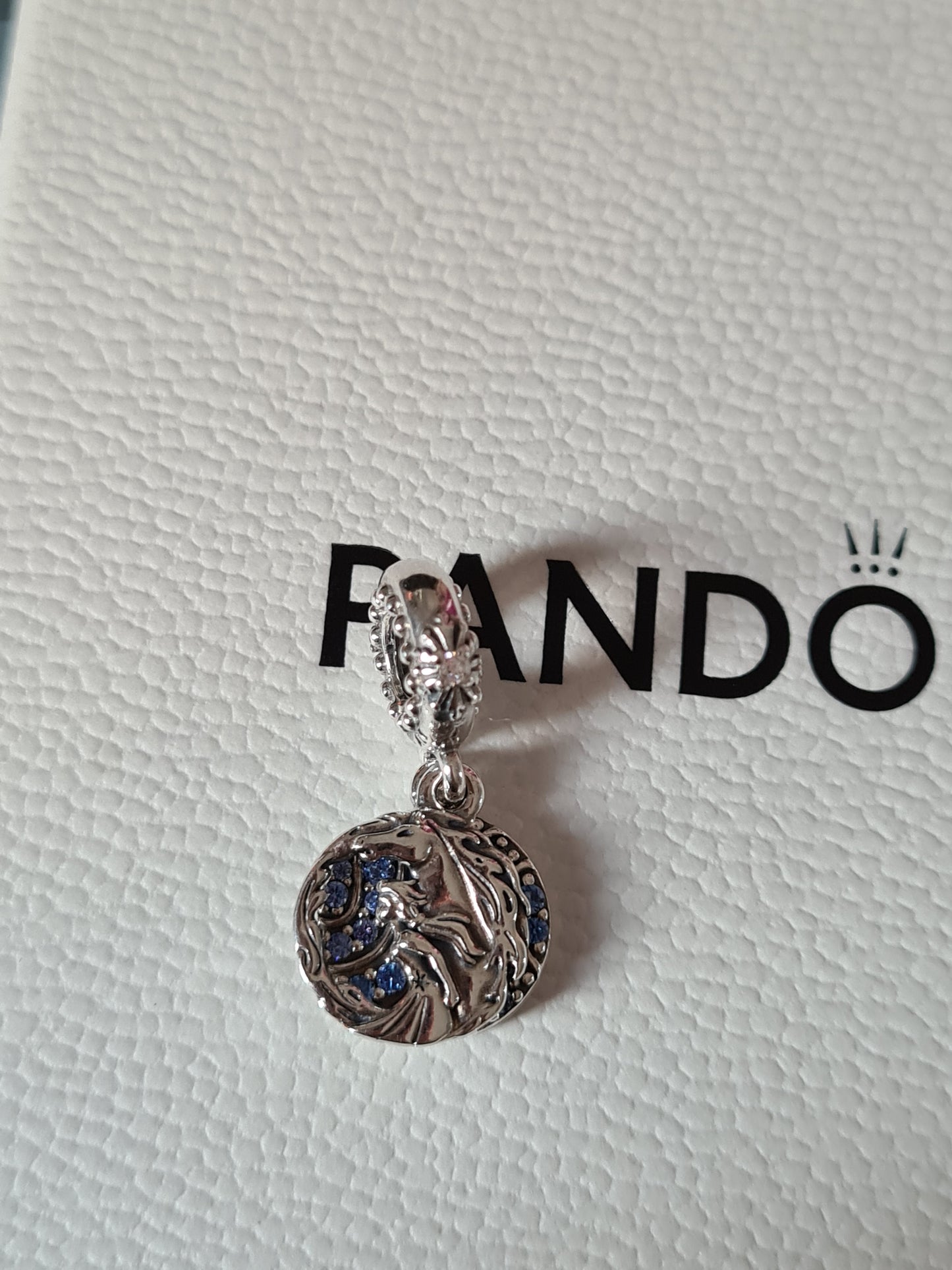 Genuine Pandora Disney Elsa Nokk Horse Frozen Pave Blue Dangle BEAUTIFUL Charm