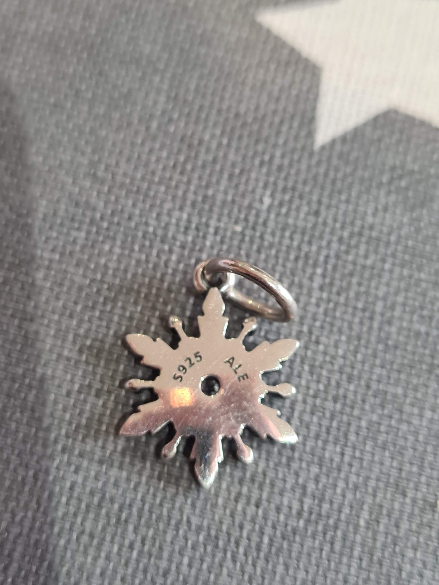 Genuine Pandora Snowflake With Clear CZ Dangle Pendant Charm