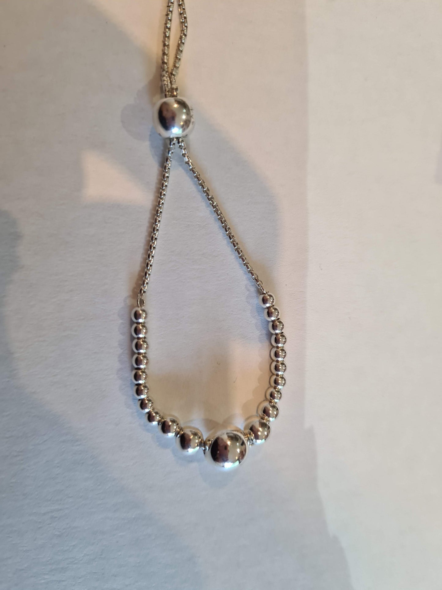 Genuine Pandora Slider Tennis String of Beads Silver Balls Bracelet