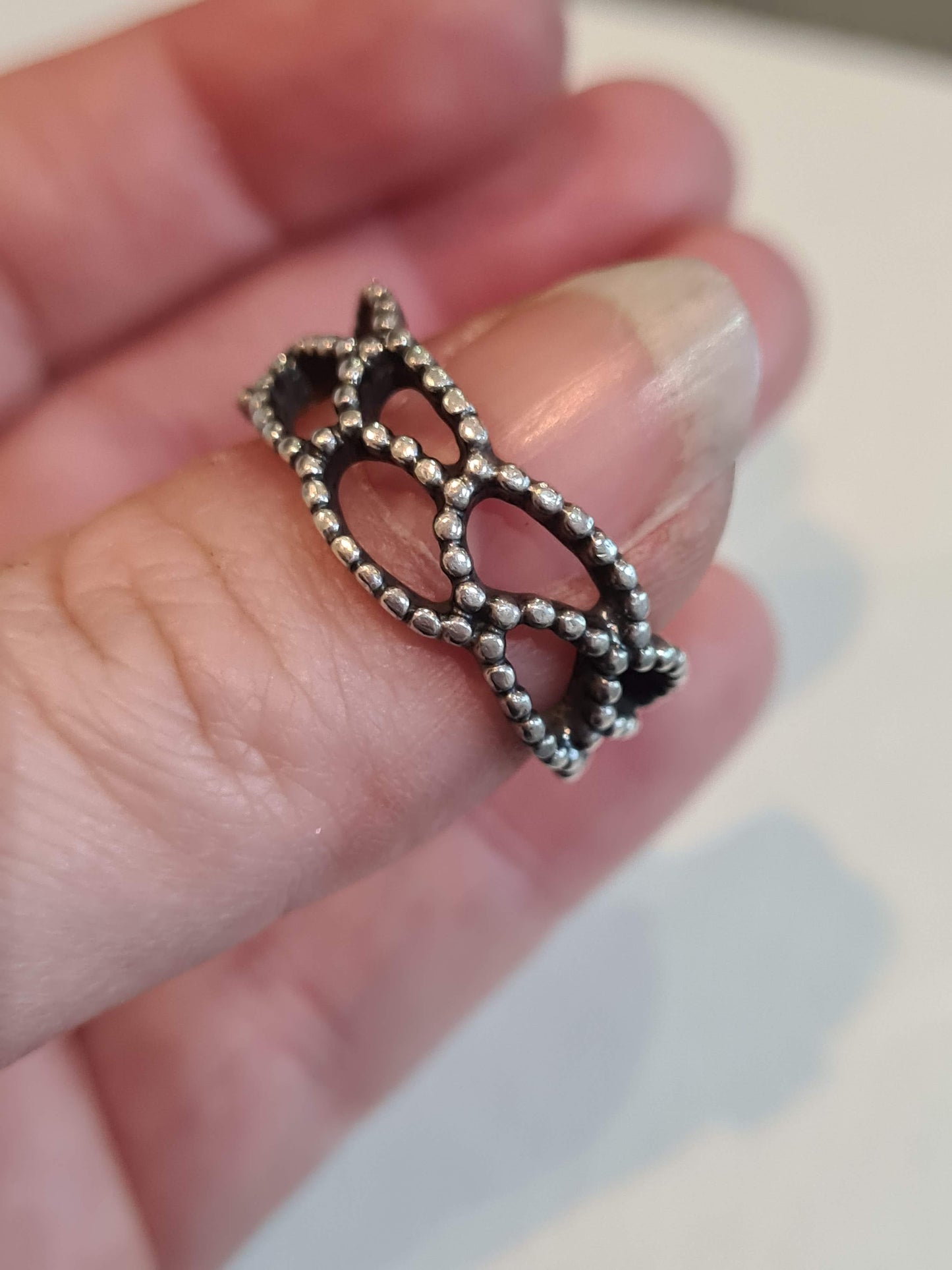 Genuine Pandora Black Stone Ring MI AMOR Heart Gothic Statement Size 60