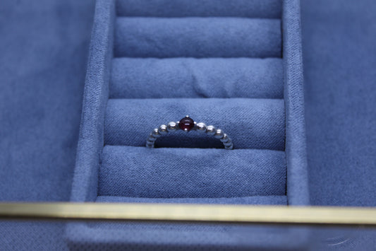 Genuine Pandora Birthstone Ring New Style Beaded January Garnet